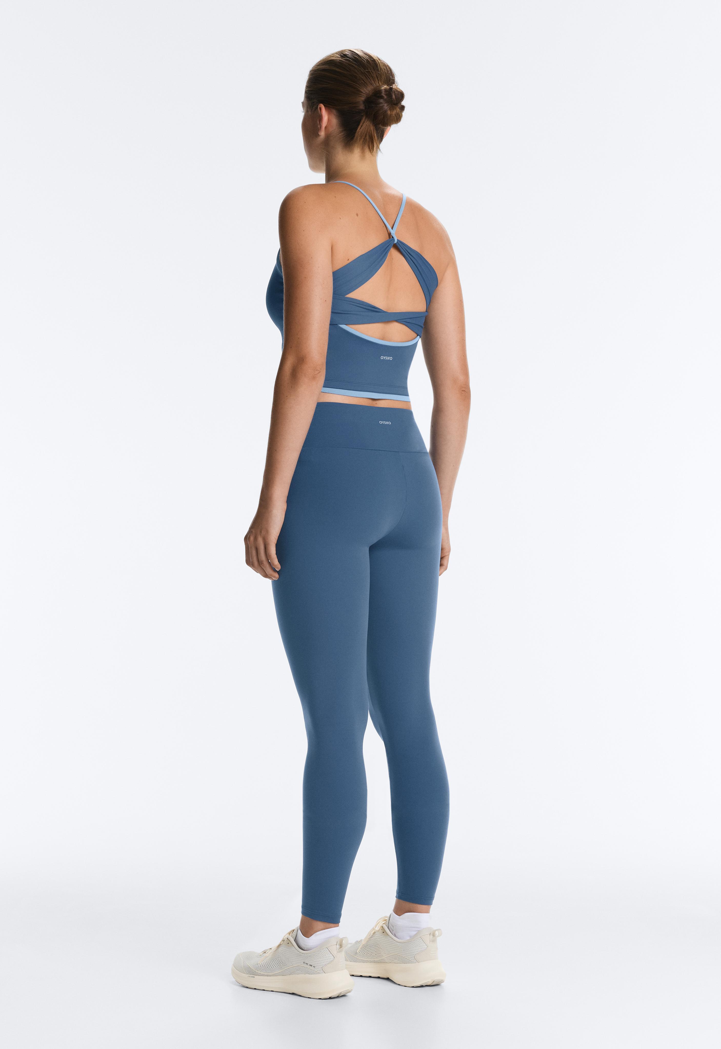 Comfortlux cross-strap tank top — MID GREY-BLUE