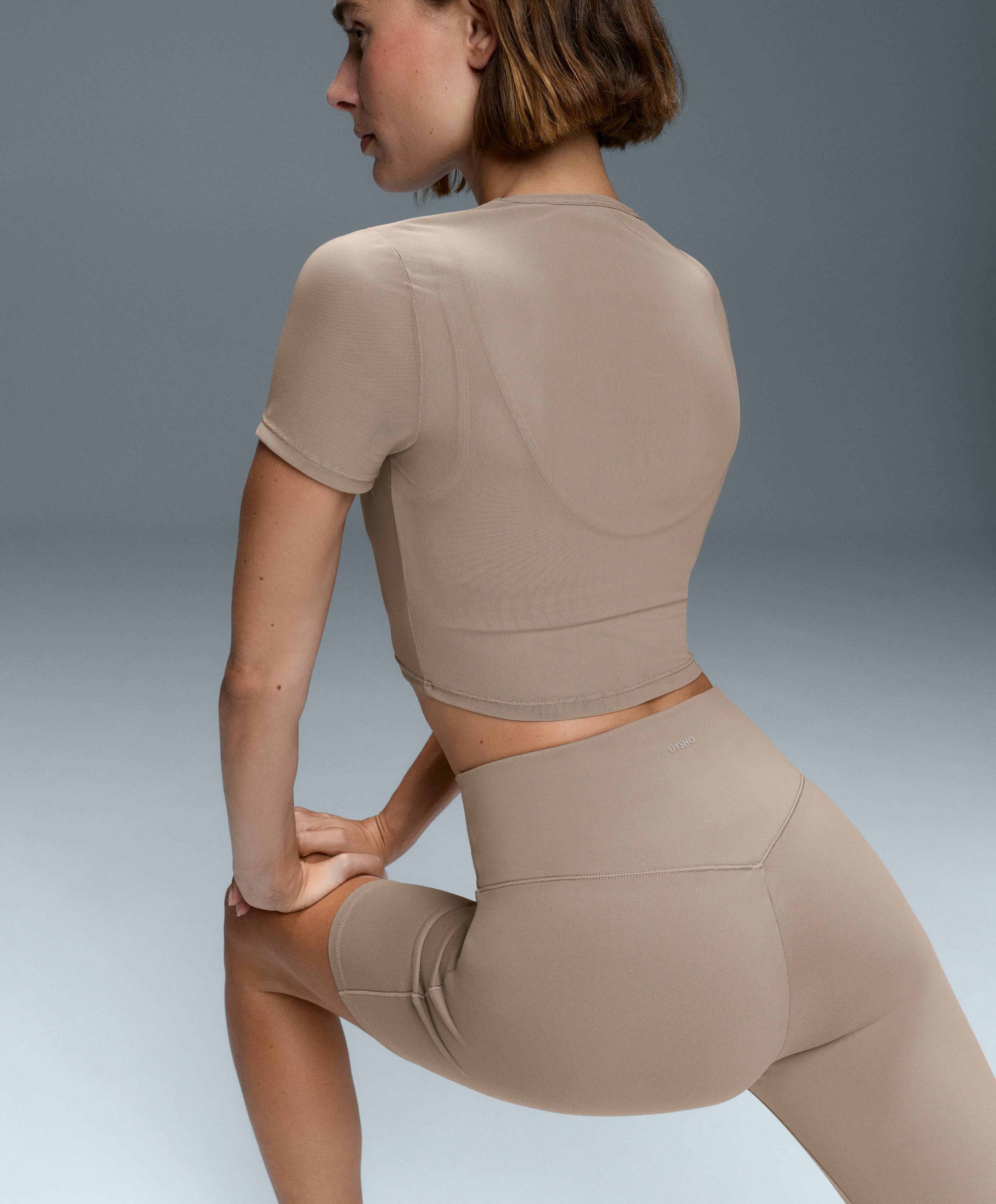 Evermove high-rise 20cm cycle leggings — PINK-BEIGE
