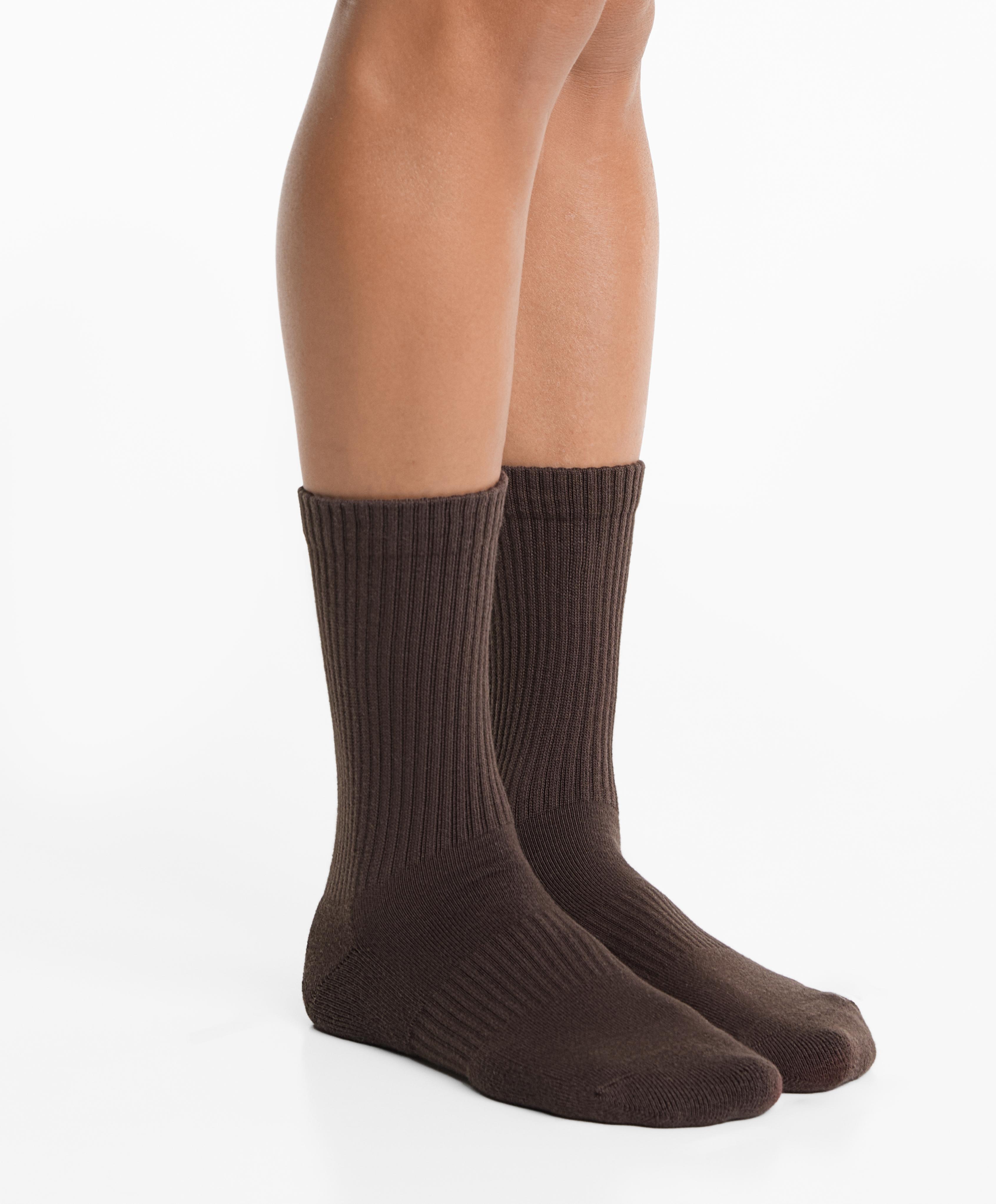 3 pairs of cotton blend classic socks — TAN MELANGE