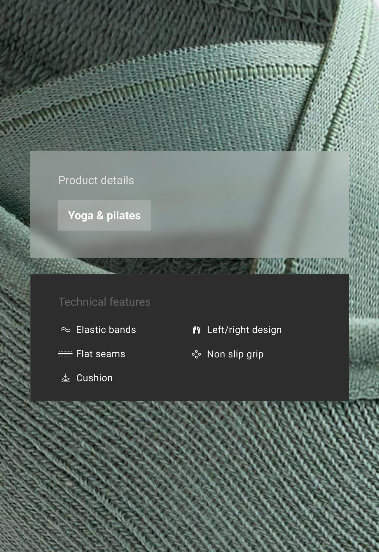 2 pairs of padded cotton blend yoga and Pilates socks with crossover straps — GREY-TURQUOISE