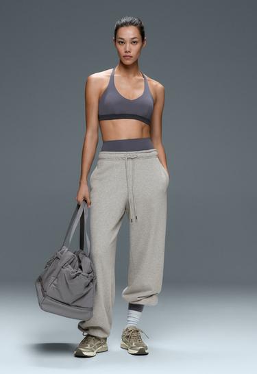 Medium support sports bra with thin strap — BLUE-GREY 3