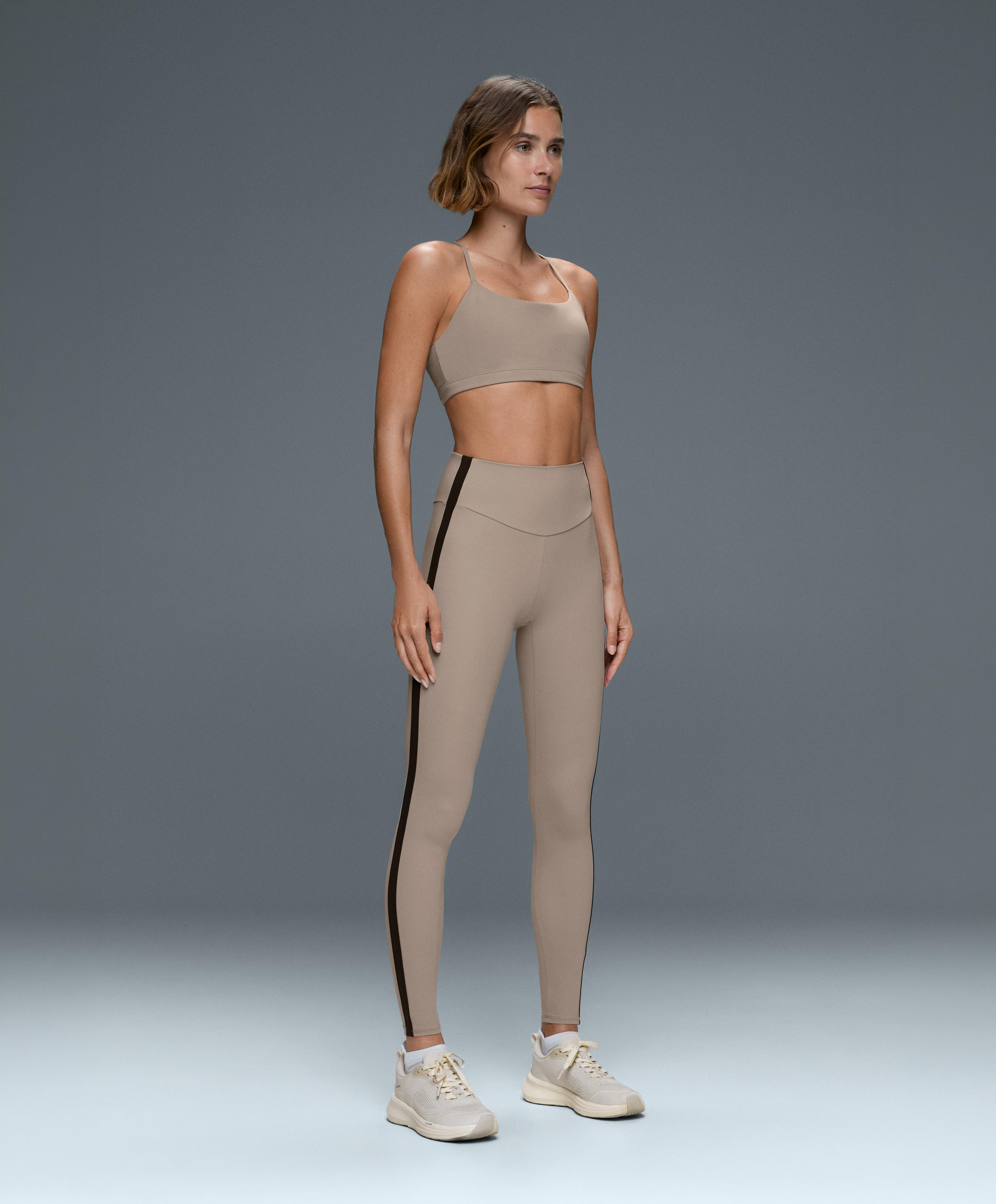 Comfortlux high-rise ankle-length leggings with contrast detail — LIGHT STONE