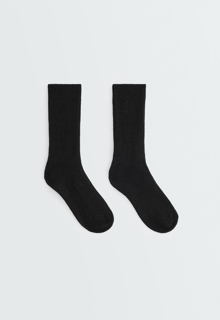 18% cashmere classic sock — BLACK