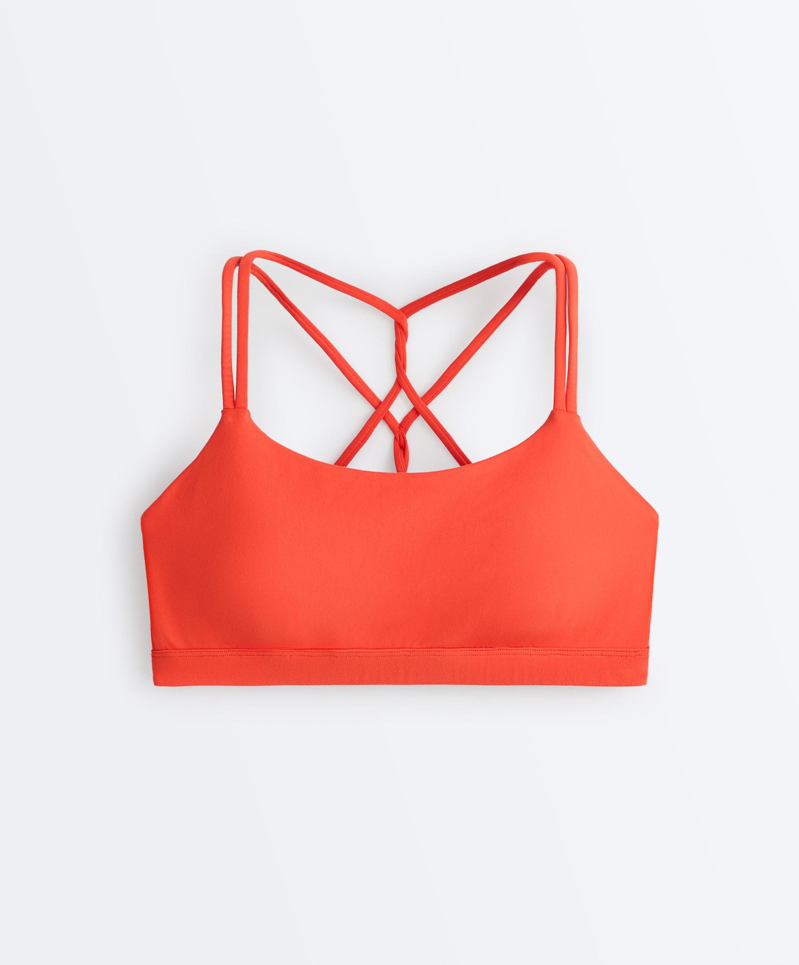 Comfortlux low-support crossover strap sports bra — BRIGHT ORANGE