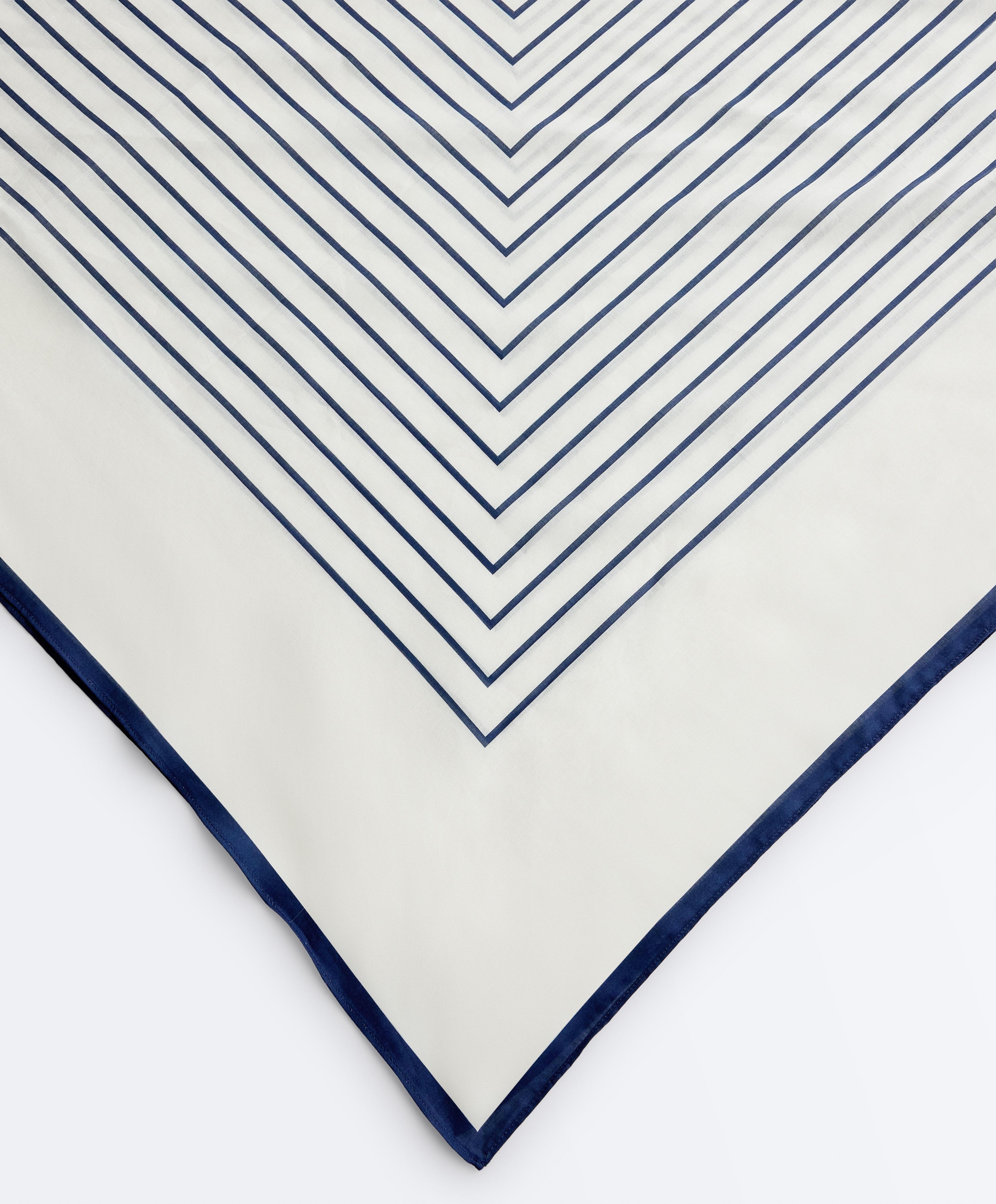 100% cotton stripe scarf — NAVY BLUE