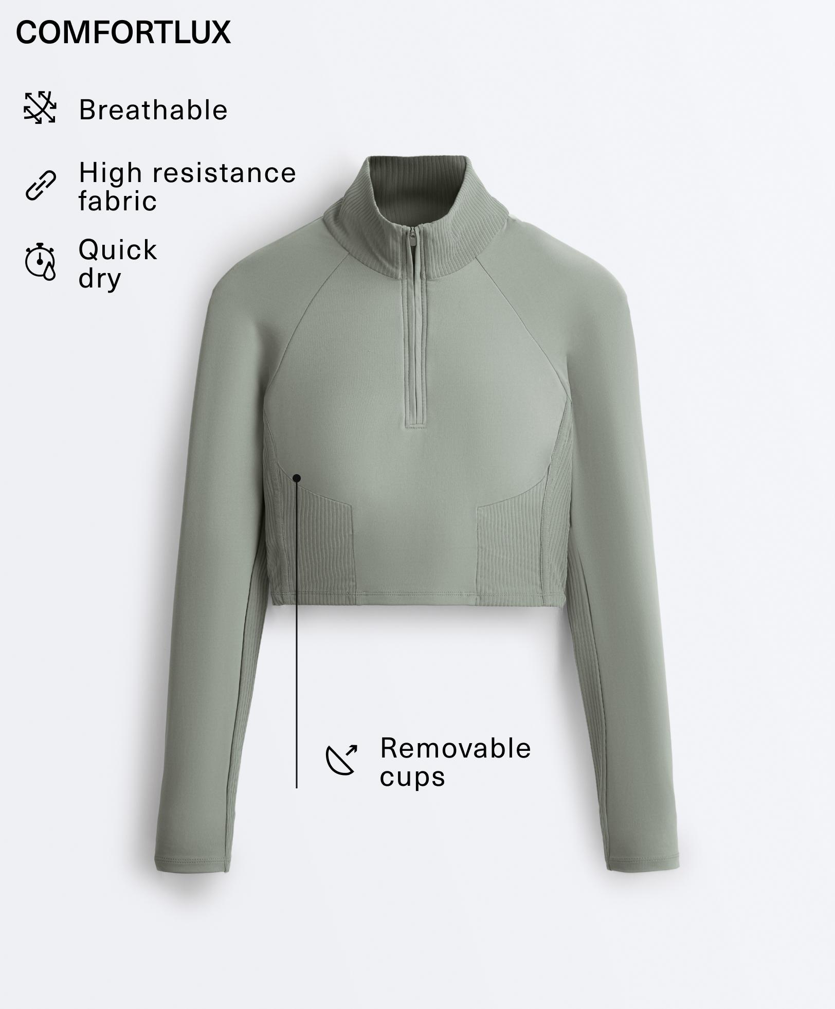 Comfortlux rib long-sleeved T-shirt — KHAKI-GREY