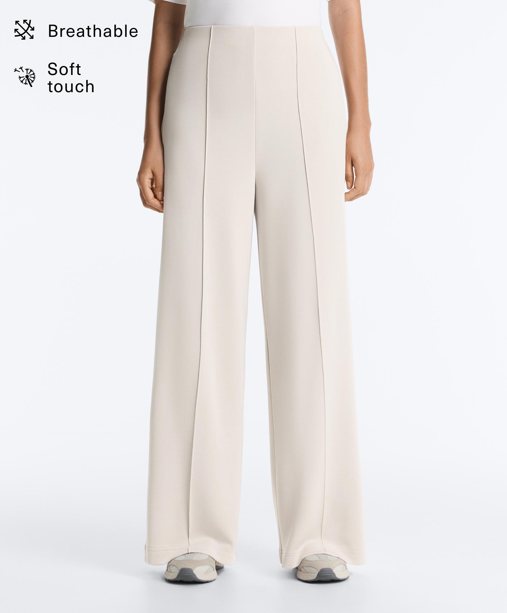Straight-leg trousers with soft-touch modal and crease