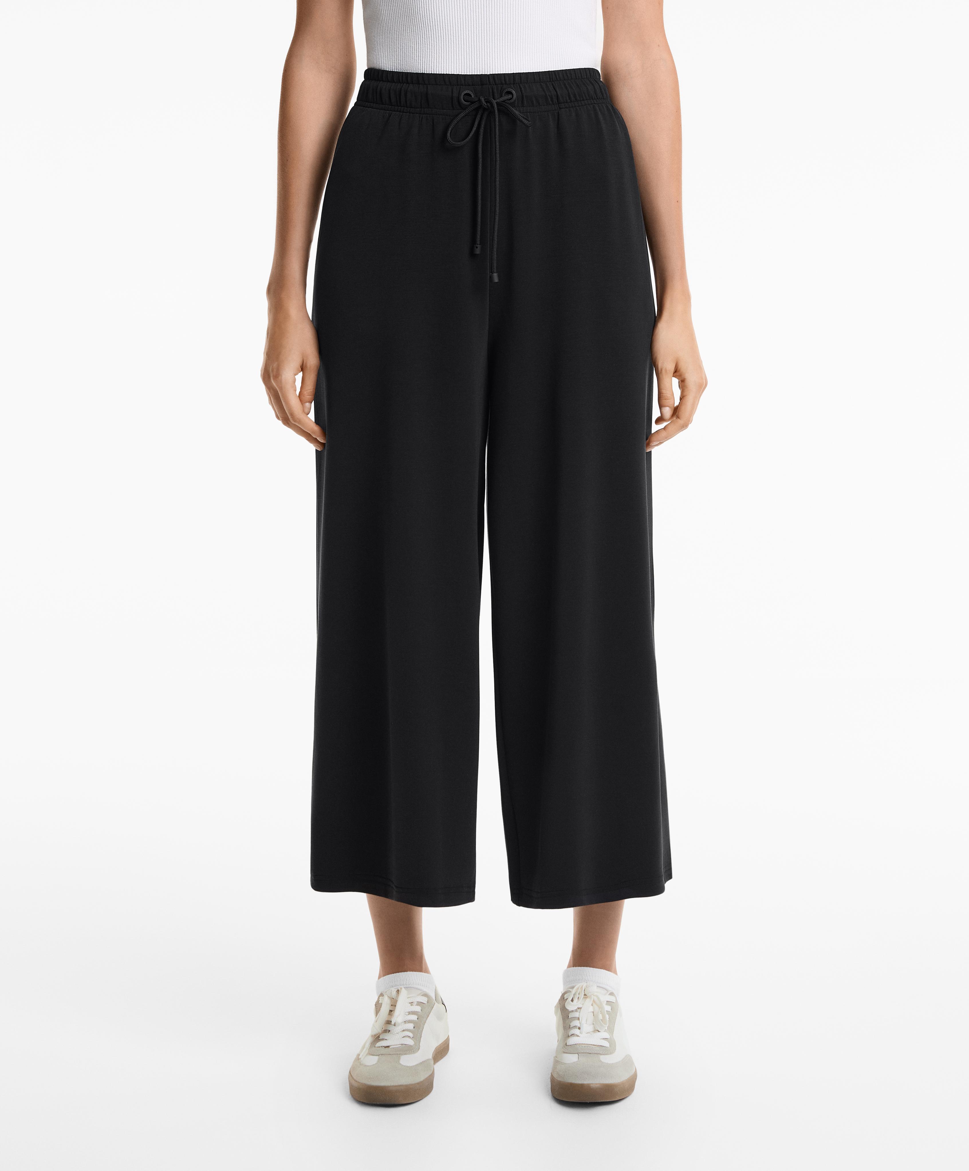 Soft-touch wide-leg crop trousers with modal Soft-touch wide-leg crop trousers with modal