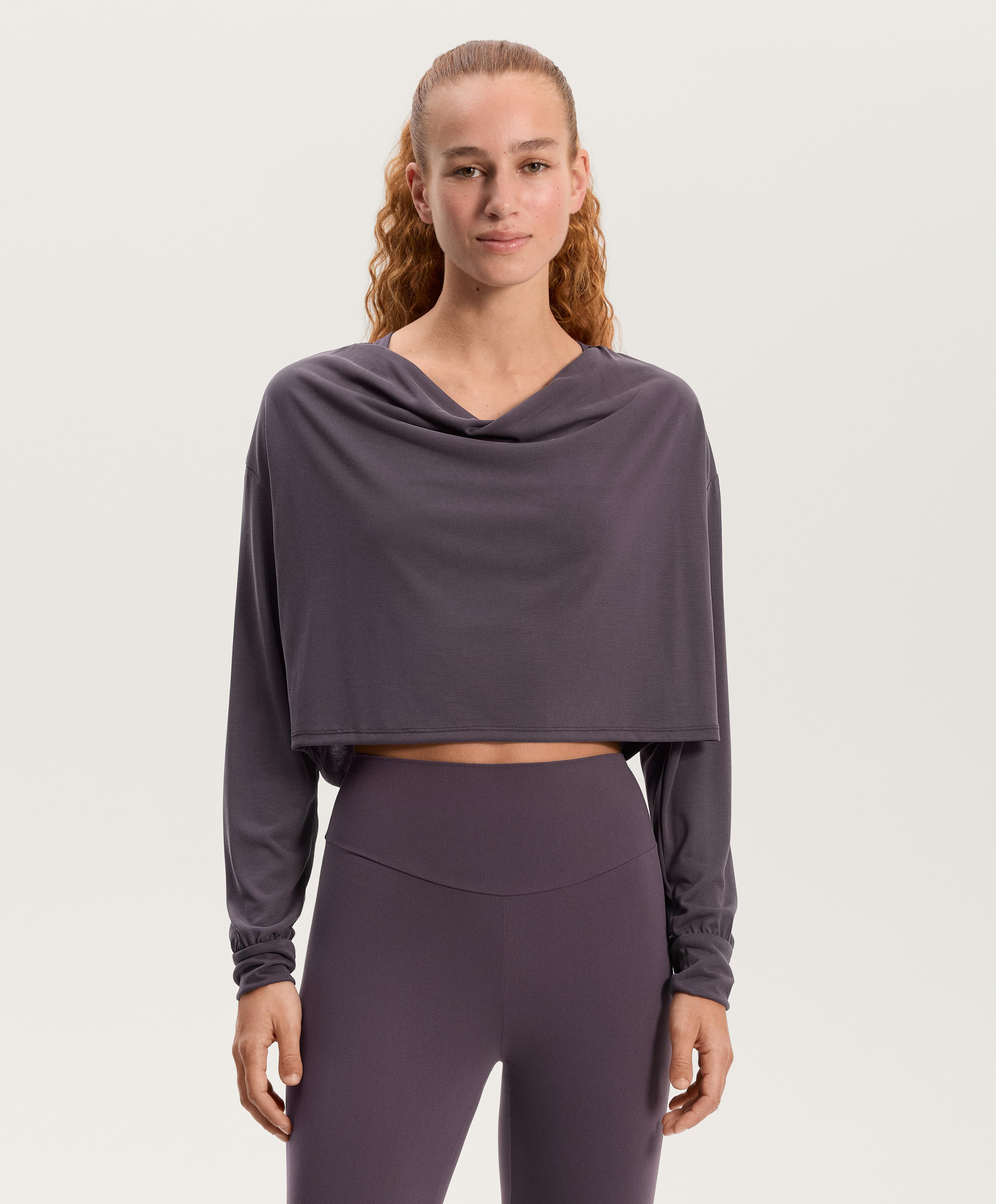 Draped neck modal T-shirt