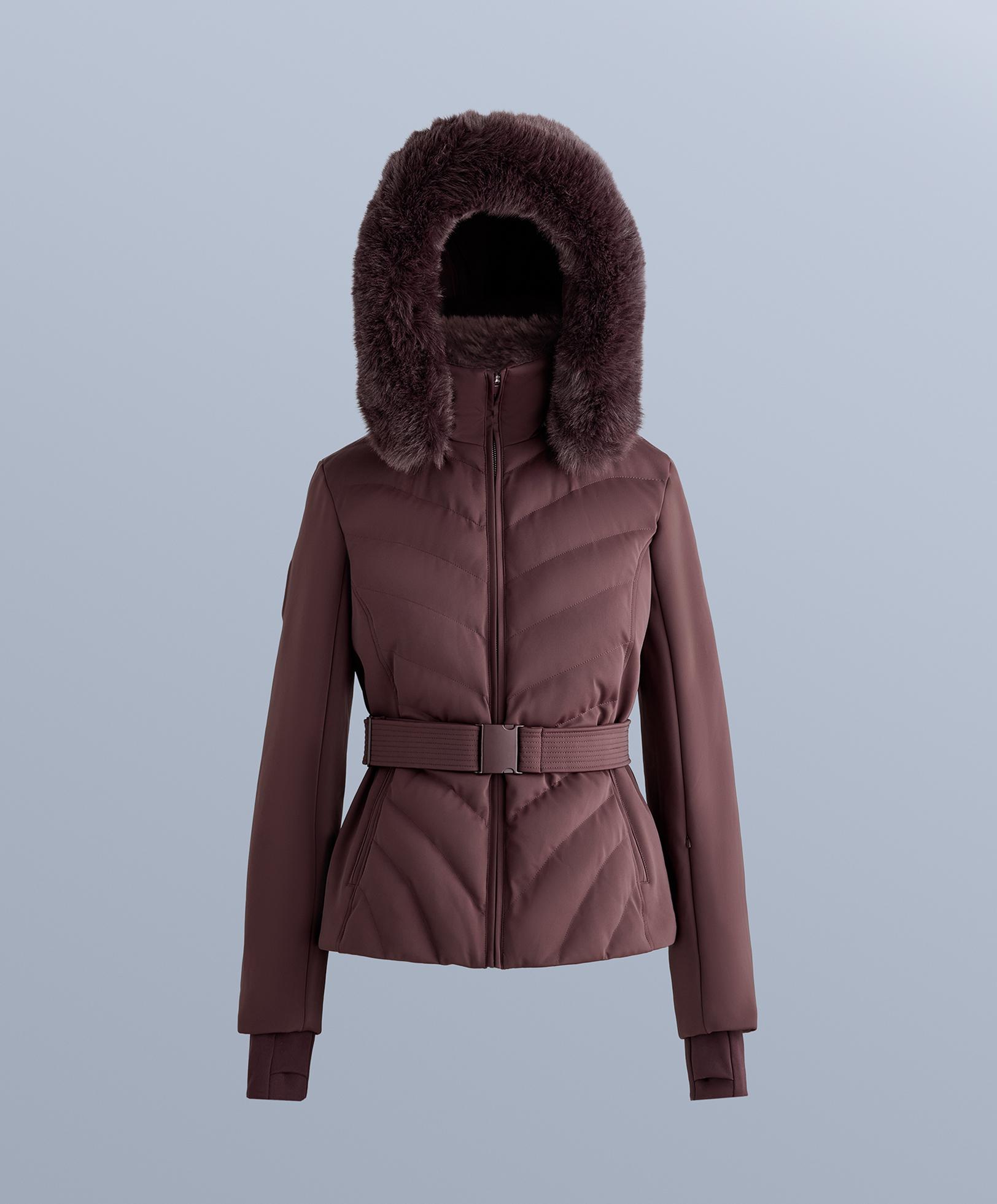 Primaloft® SKI water-resistant super-fitted jacket — DARK WINE RED