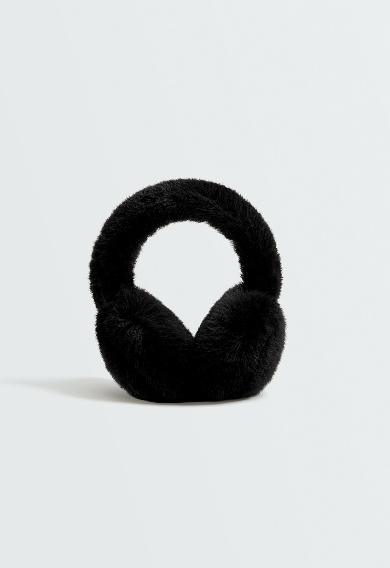 Faux fur earmuffs — BLACK