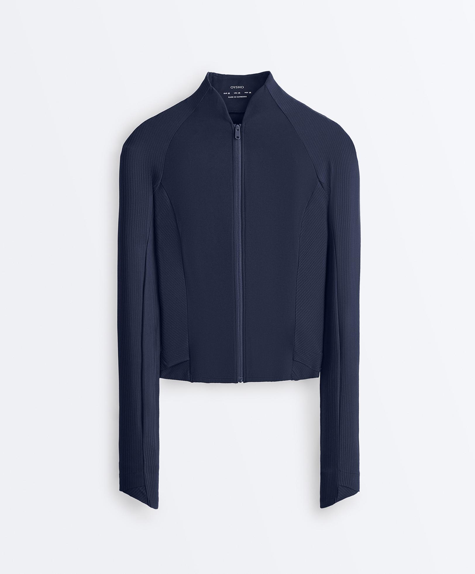 Comfortlux rib technical jacket — NAVY BLUE