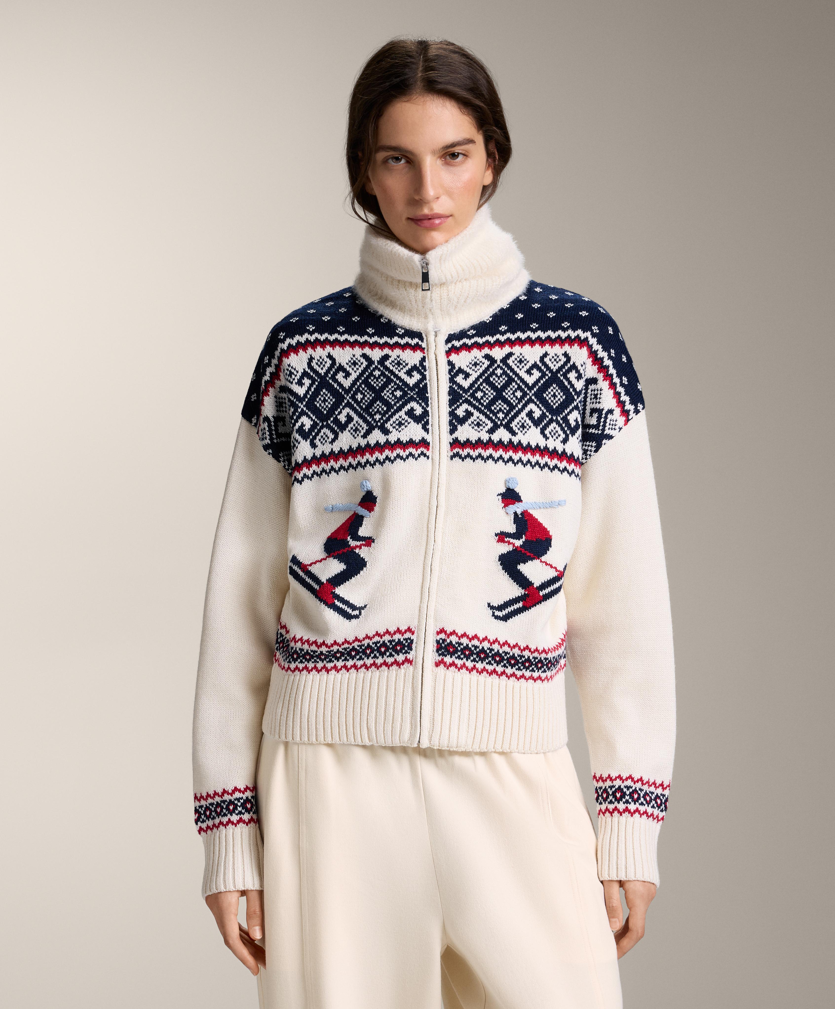Cardigan aus Strick mit Jacquard-Skimuster Cardigan aus Strick mit Jacquard-Skimuster