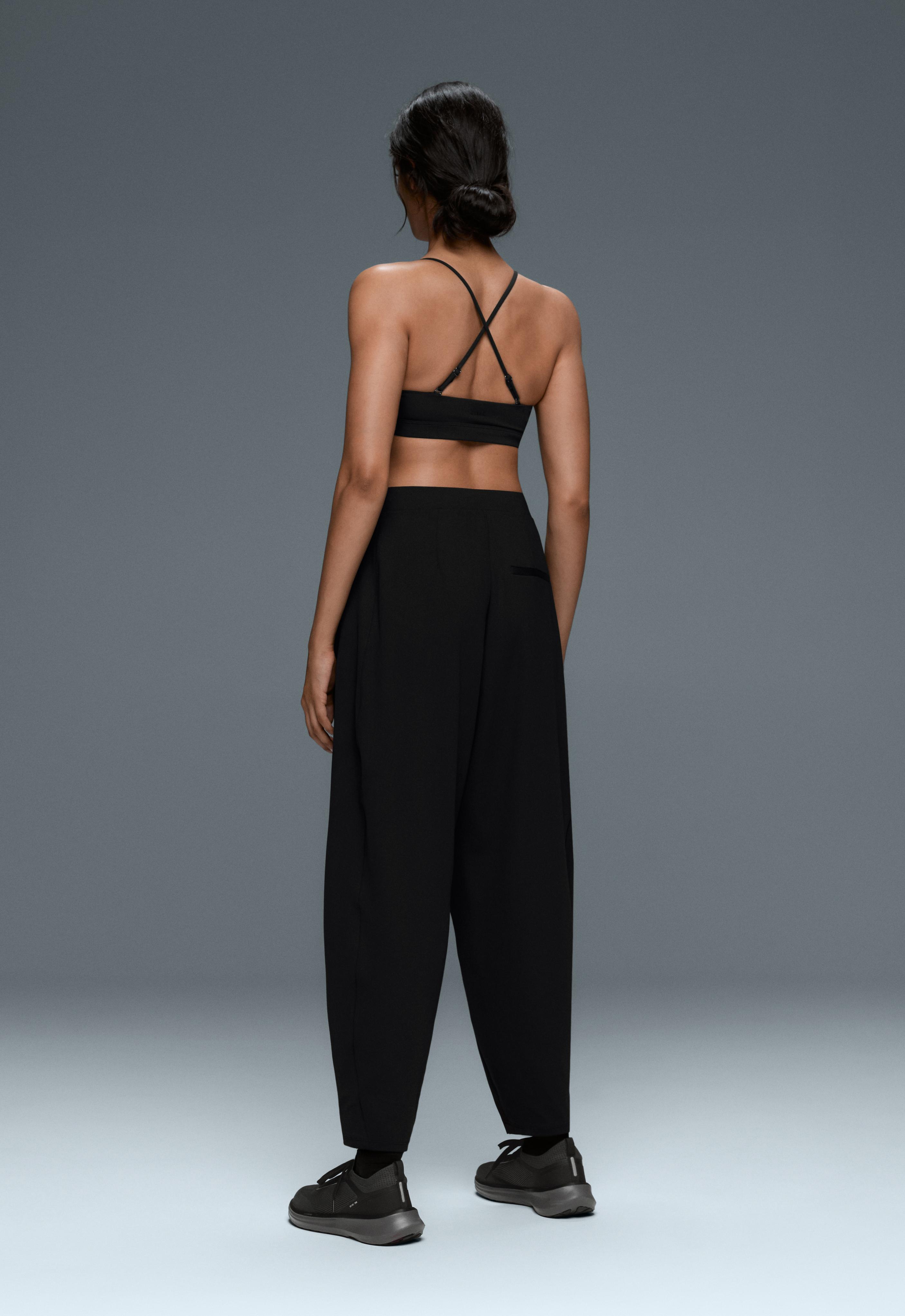 Mid-rise Comfortlux balloon trousers — BLACK