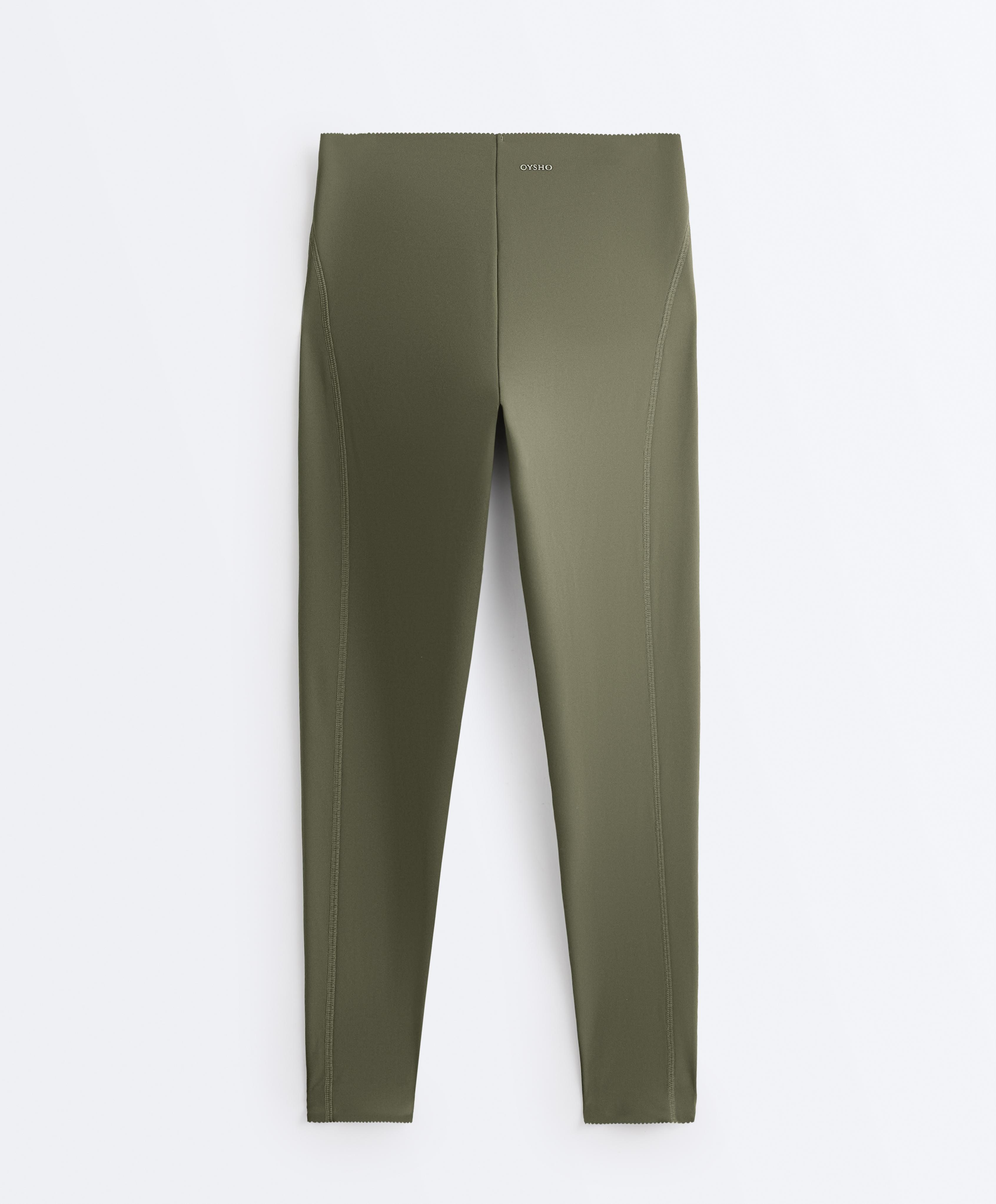 Compressive high-rise core-control ankle-length leggings — KHAKI