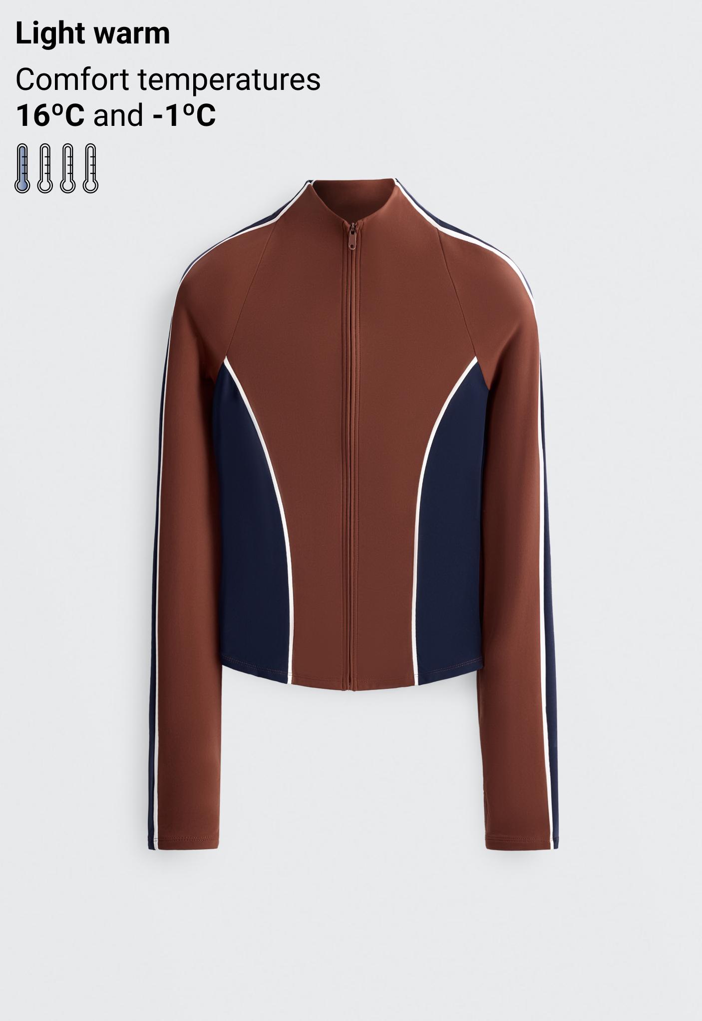 Light warm colour-block technical jacket