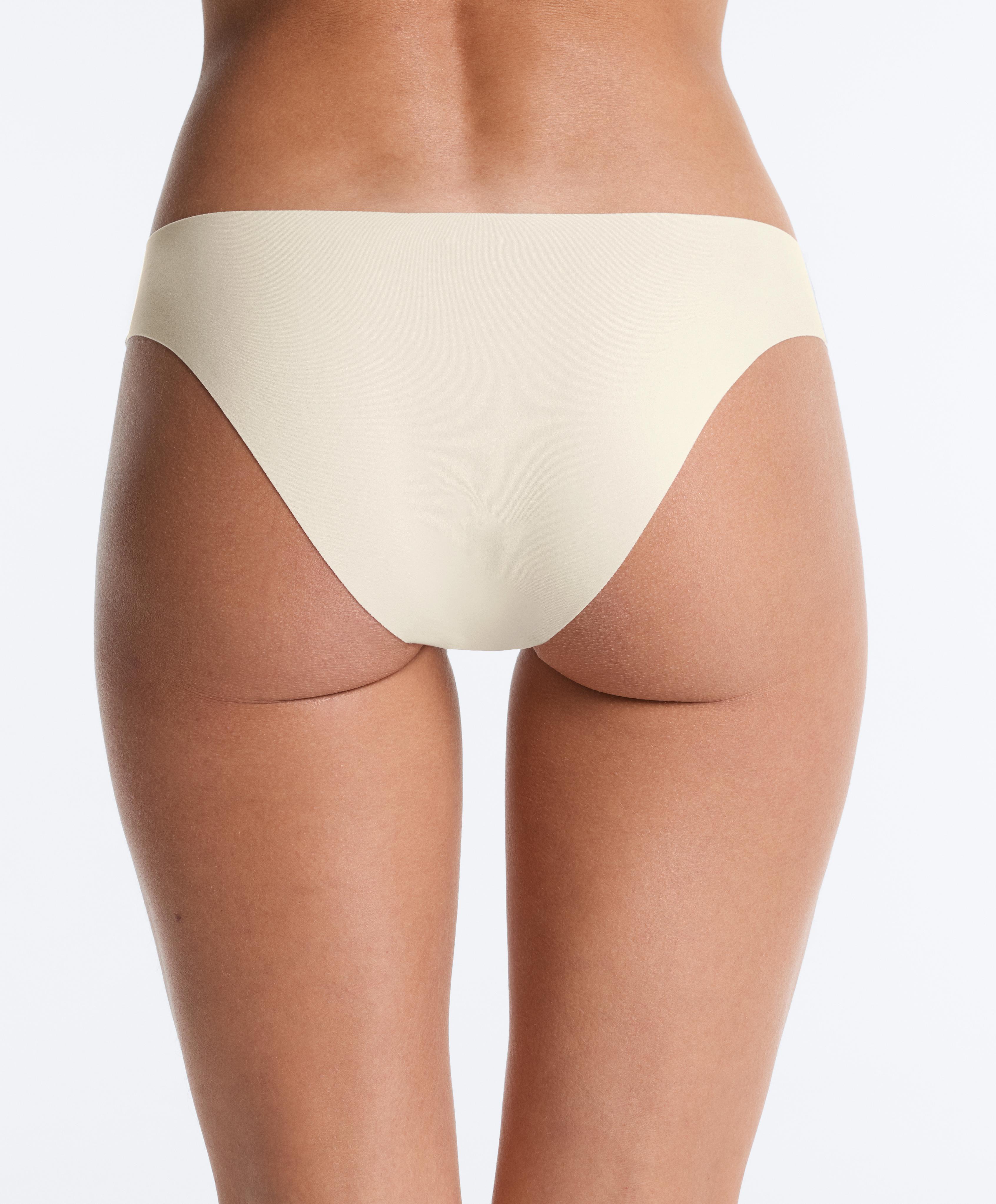 5 invisible laser-cut V-cut polyamide blend classic bikini briefs — SOFT PINK