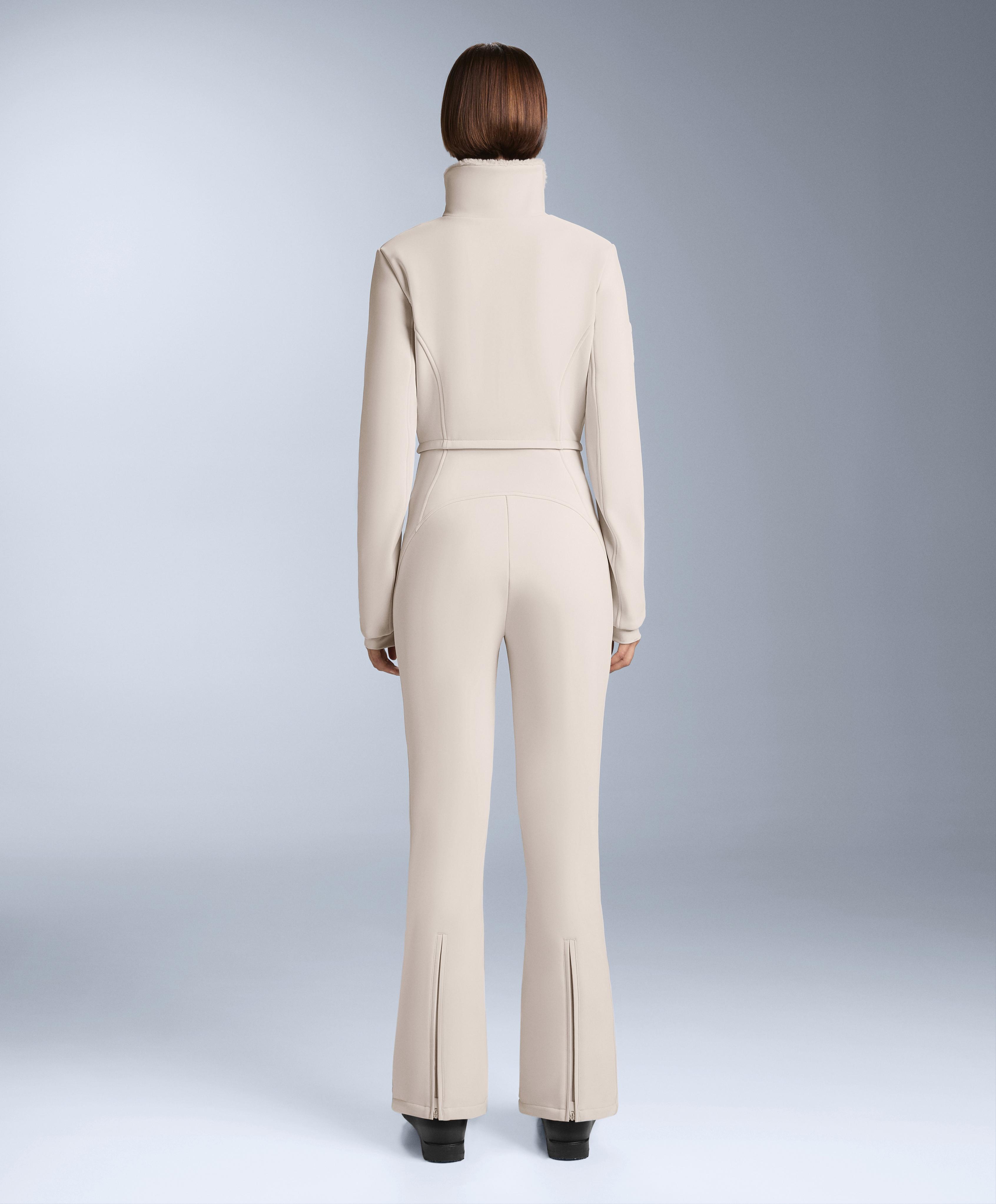 Water-resistant 2-in-1 removable flare stretch SKI jumpsuit — PALE MINK
