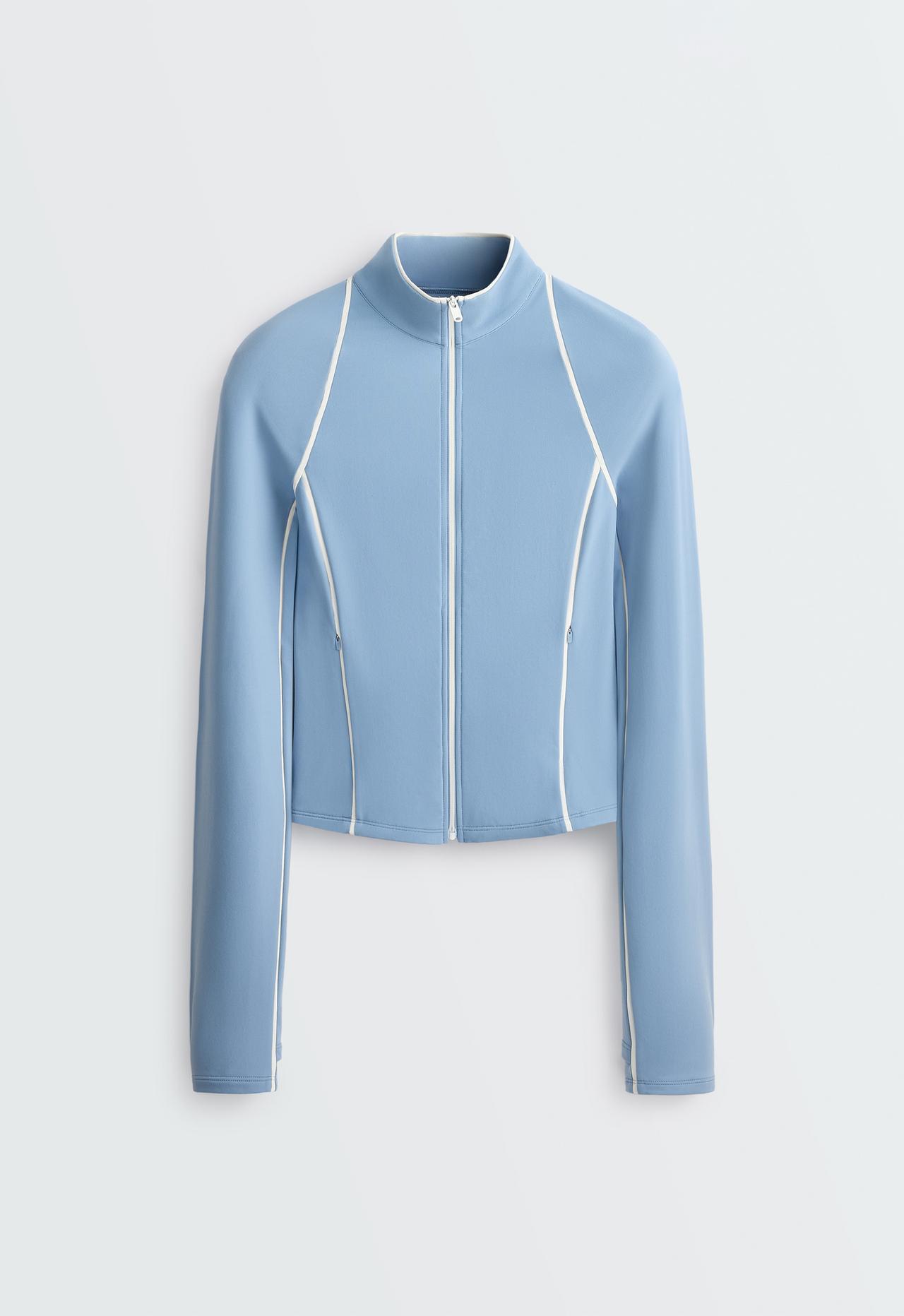 Light warm piping technical jacket — BLUE