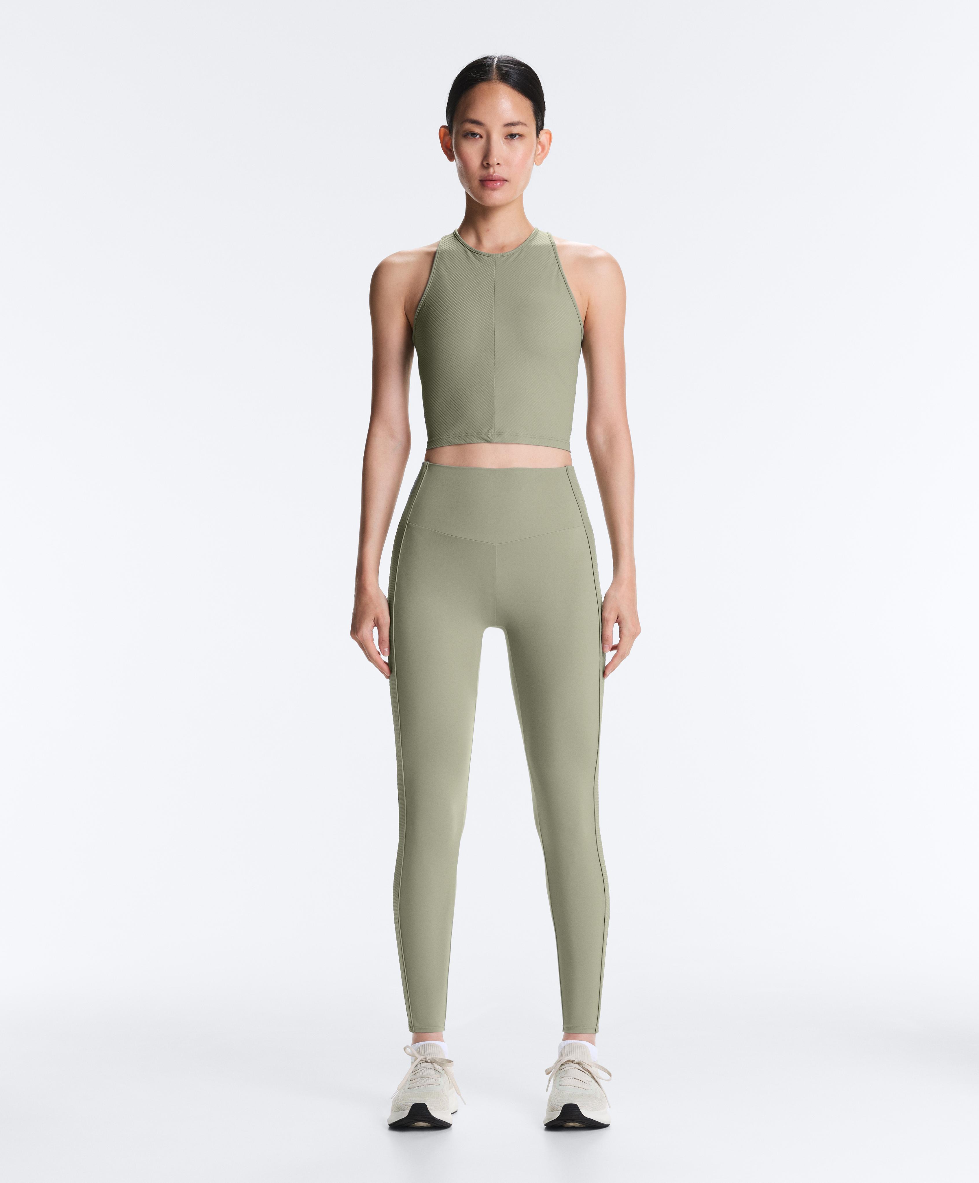 Rib Comfortlux halter tank top — PALE GREEN
