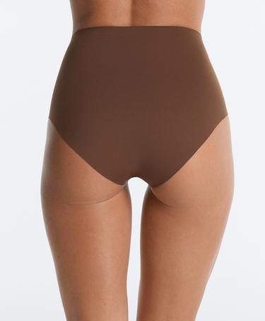 2 invisible polyamide blend medium-support high-rise briefs — DARK BROWN 3