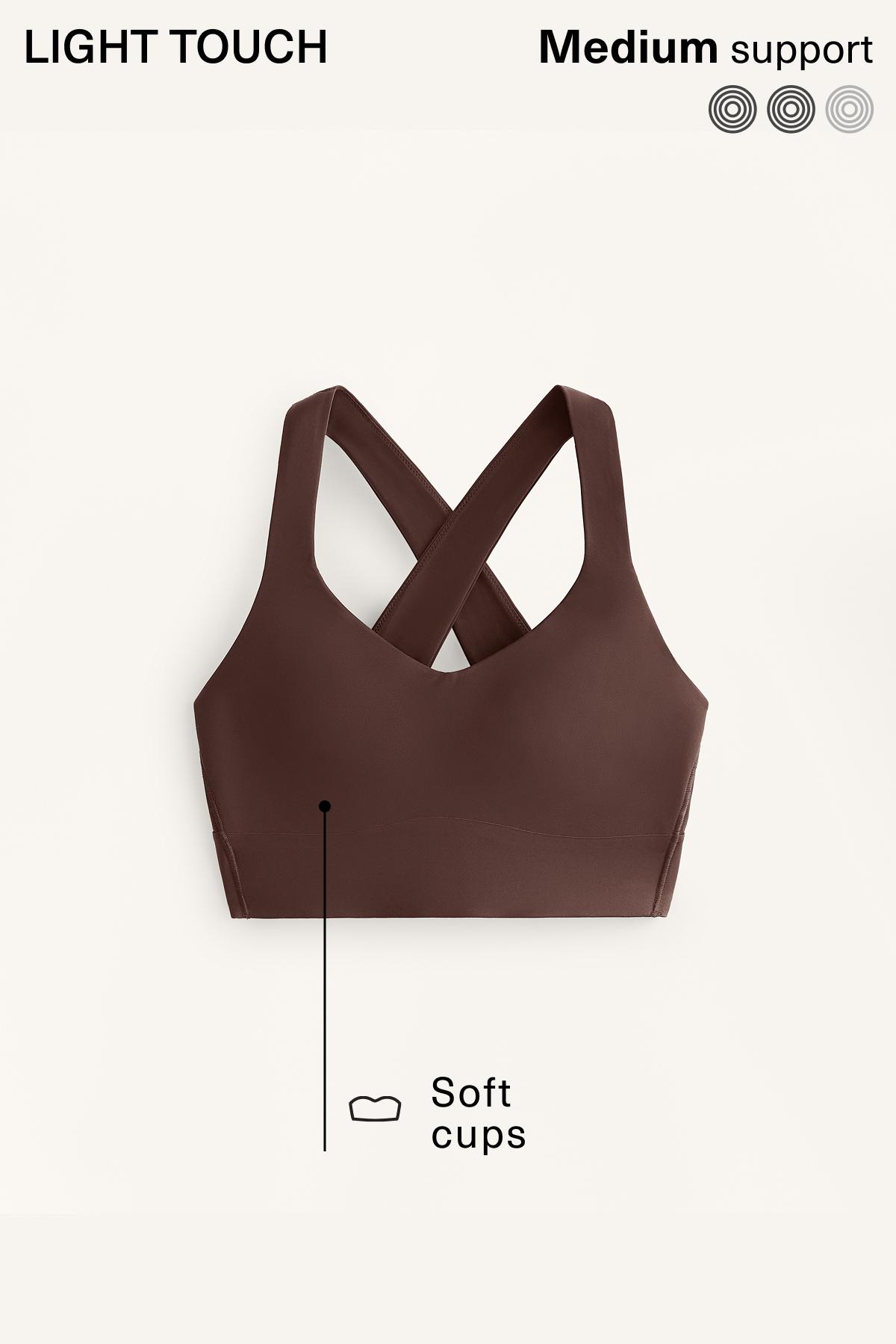 Medium-support Light Touch crossover bra — BROWN