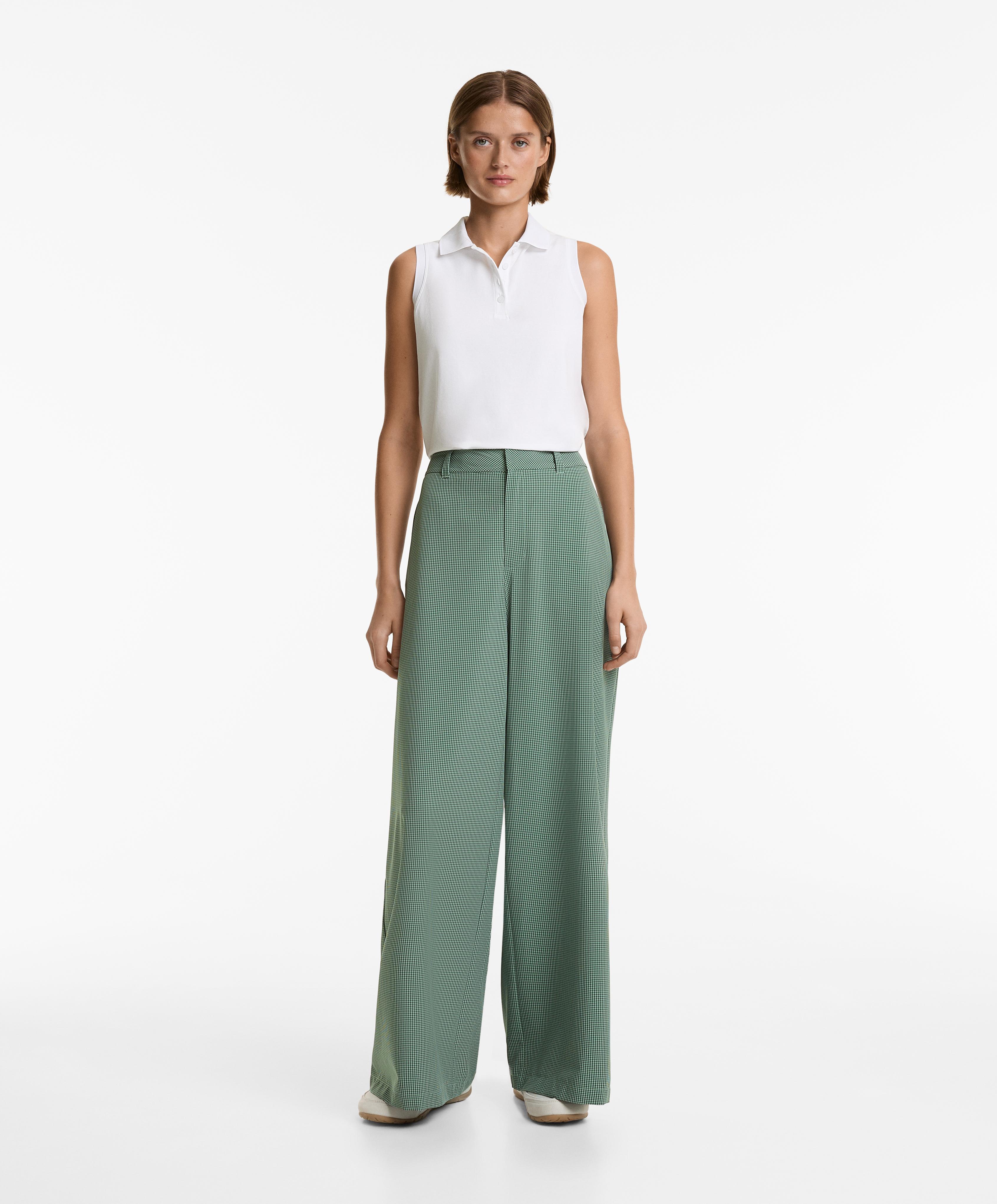 Wide leg gingham trousers - Sale Wide leg gingham trousers - Sale