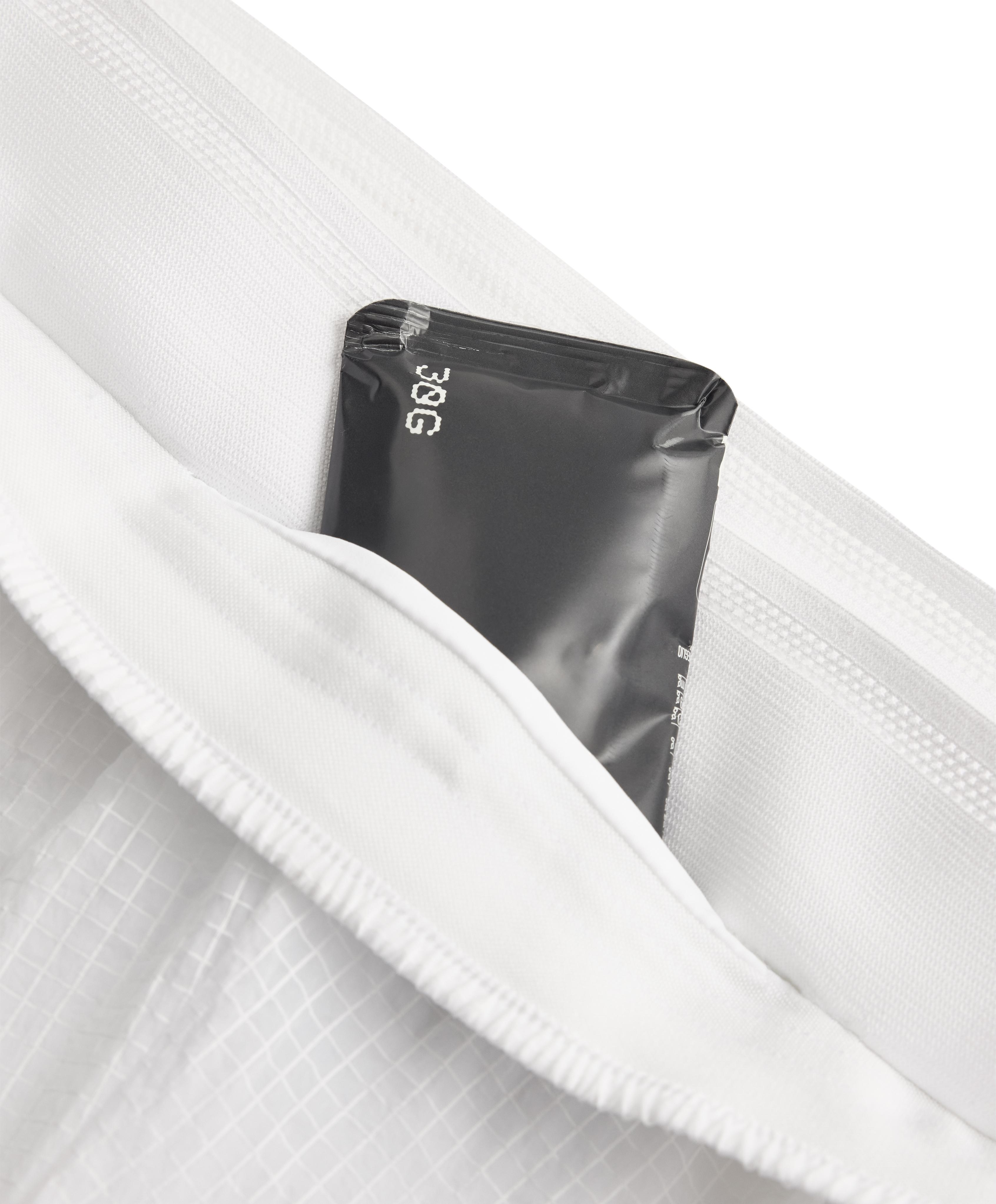 Technical 2-in-1 checked mid-rise shorts — WHITE