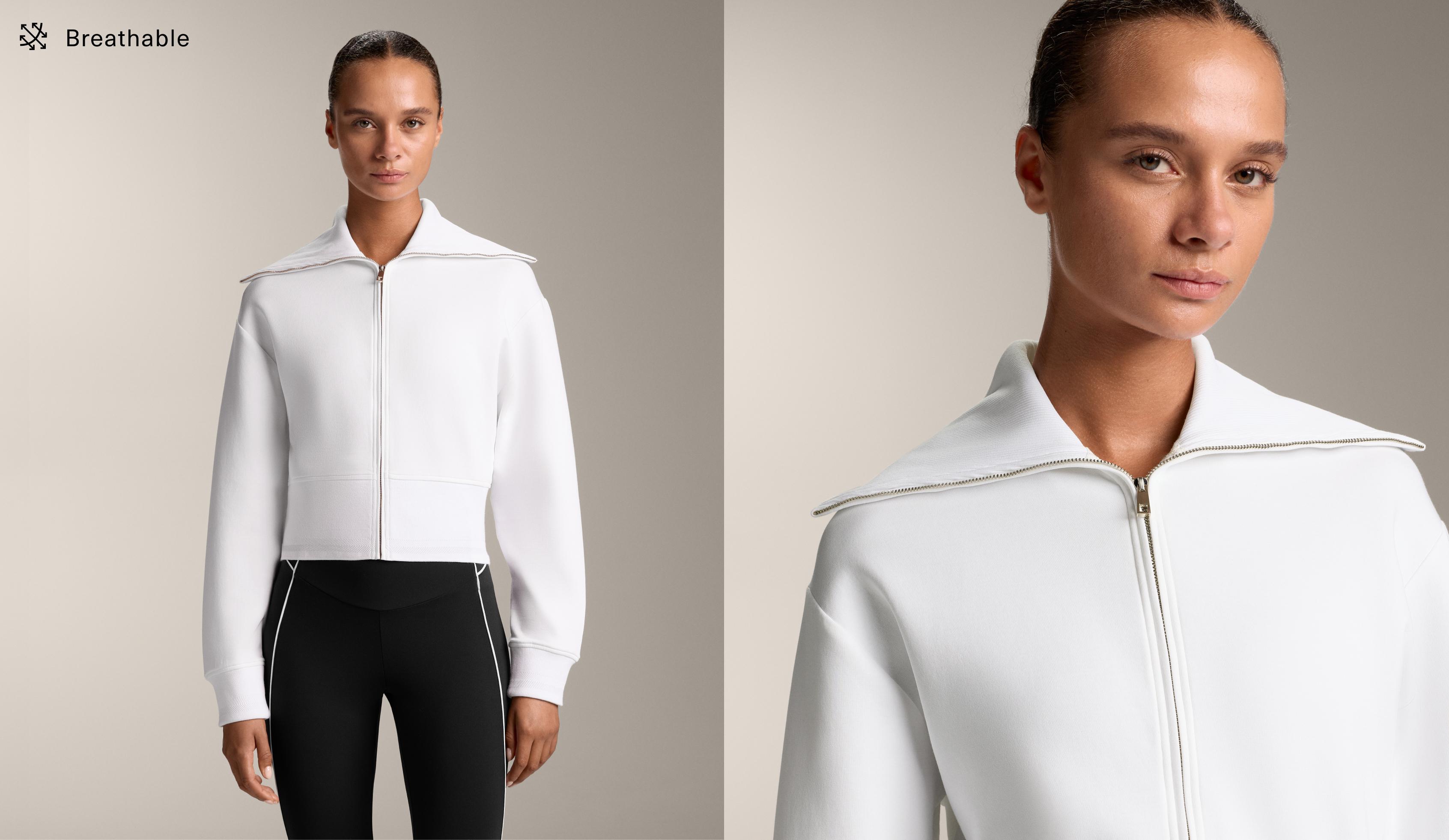 High neck rib jacket with cotton High neck rib jacket with cotton