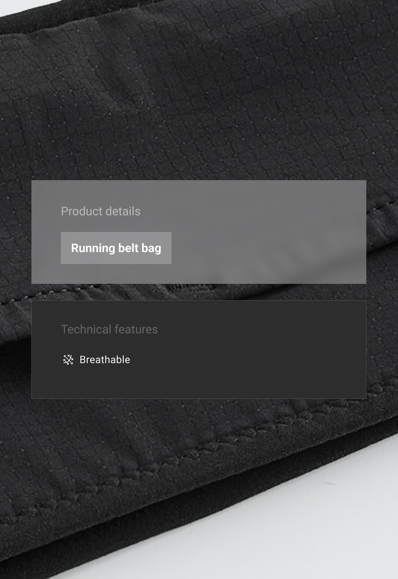 Running belt bag — BLACK