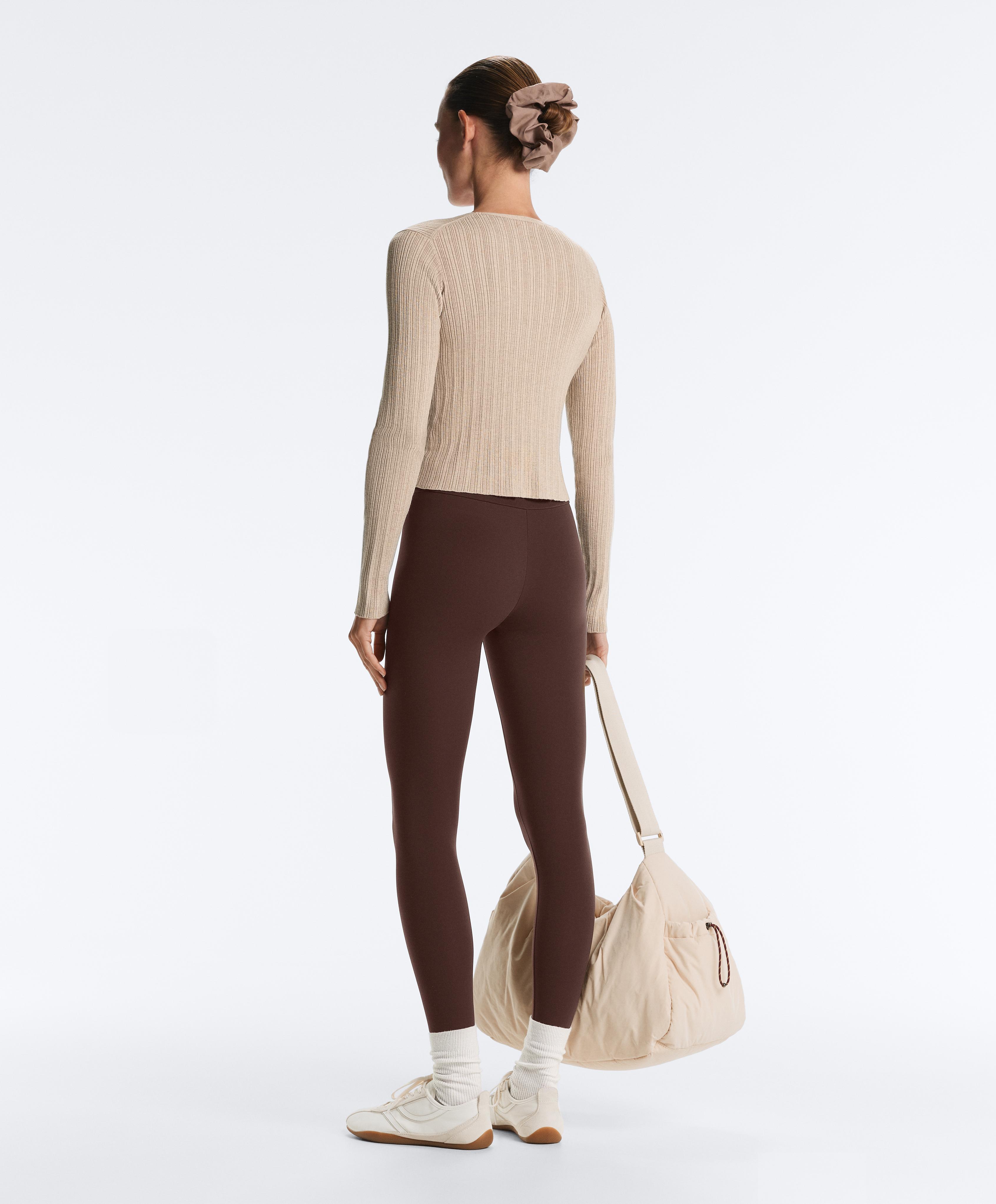 Front tie knit rib cardigan — SANDY