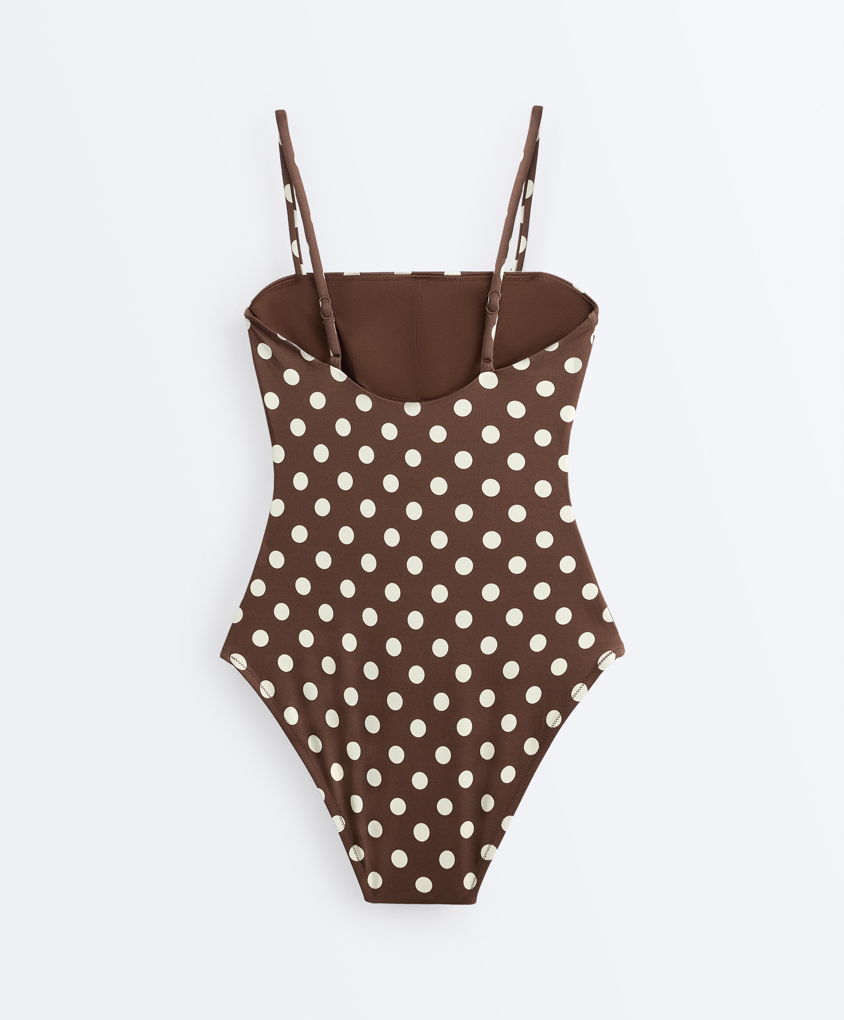 RIU Peach polka dots swimwear タグ付き新品未使用 Polka dot piqué bandeau swimsuit | OYSHO Canada