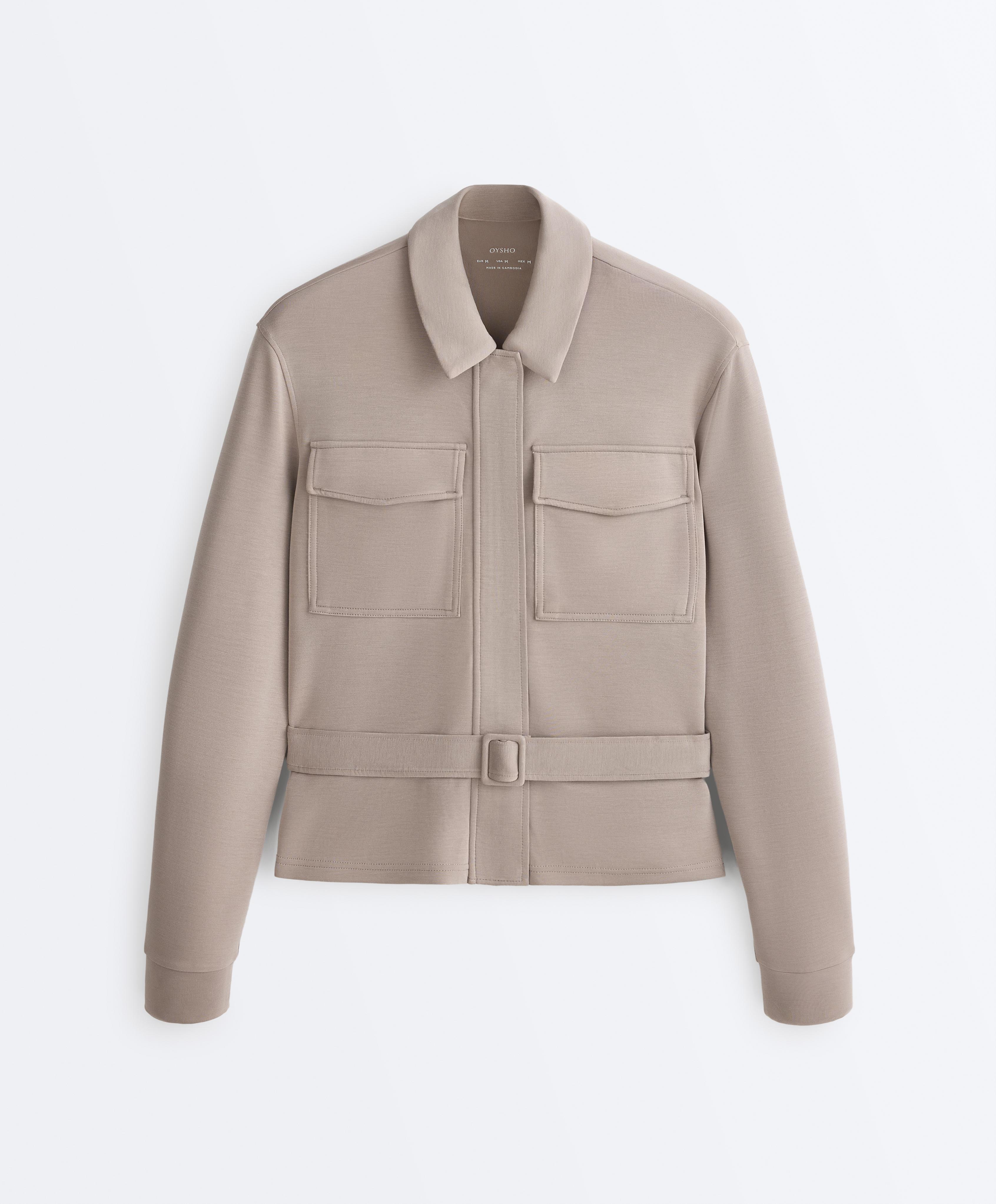 Straight jacket with belt and soft-touch modal — MID-MINK