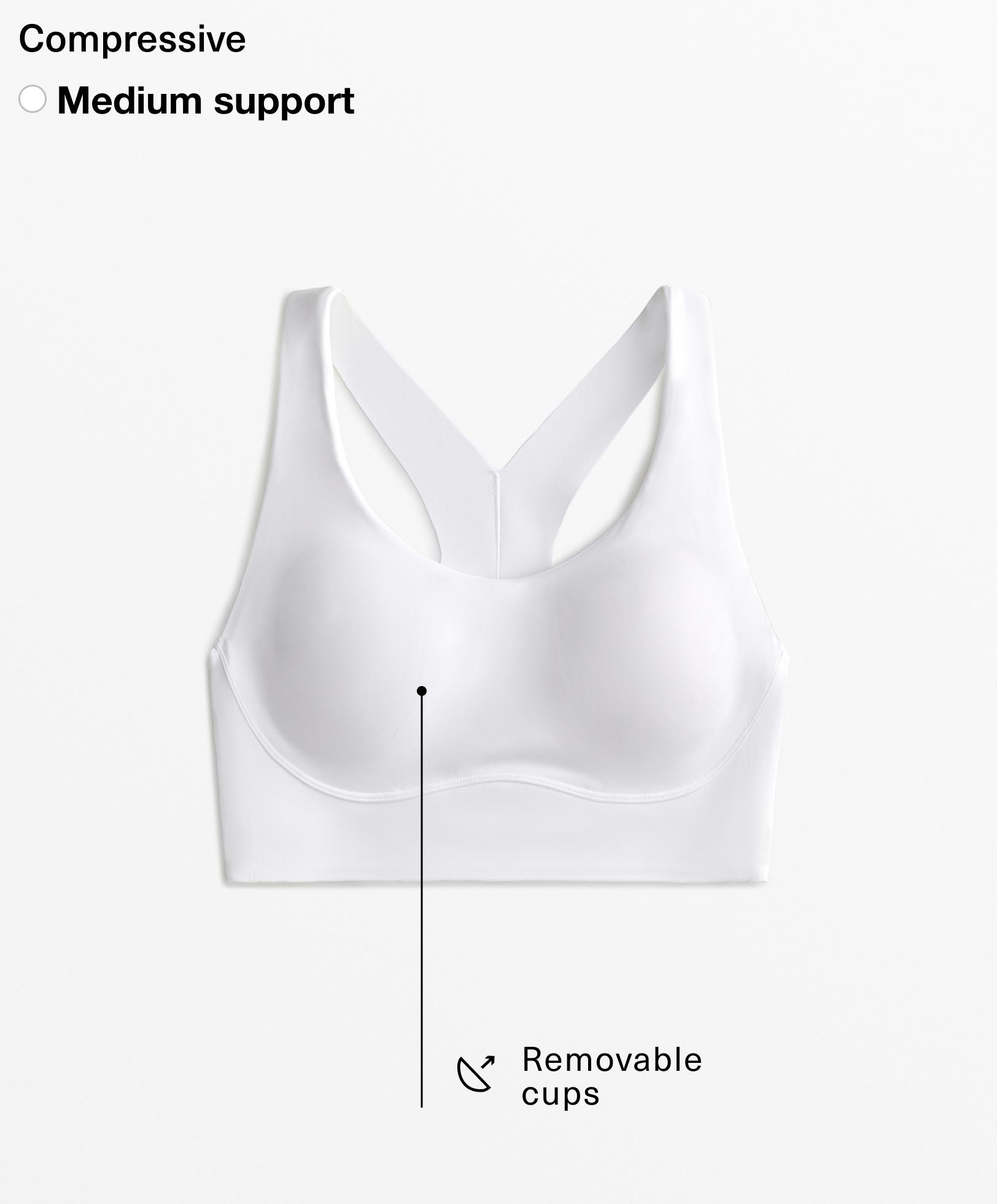 Medium-support compressive bra with cups