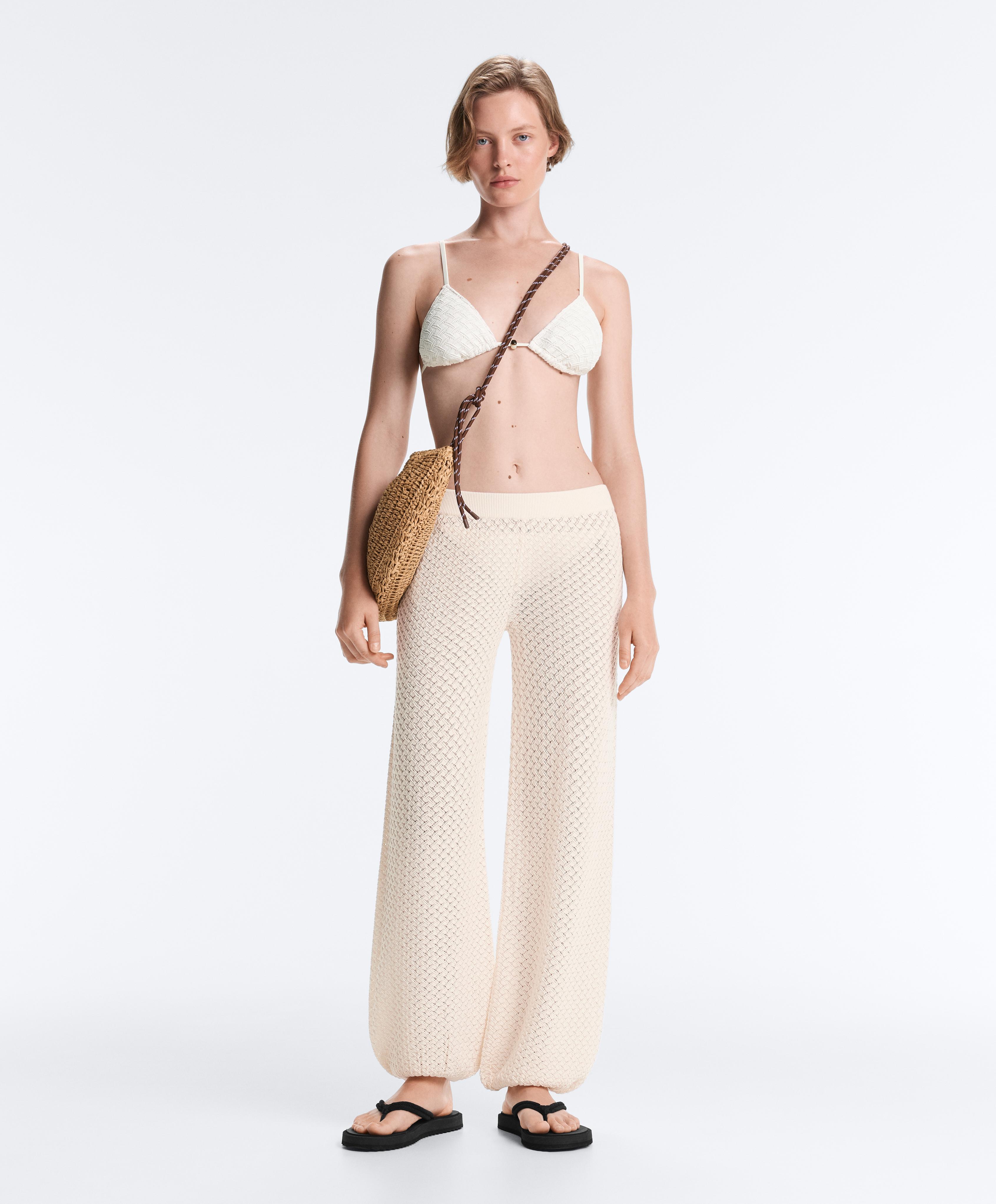 Crochet knit bloomer trousers