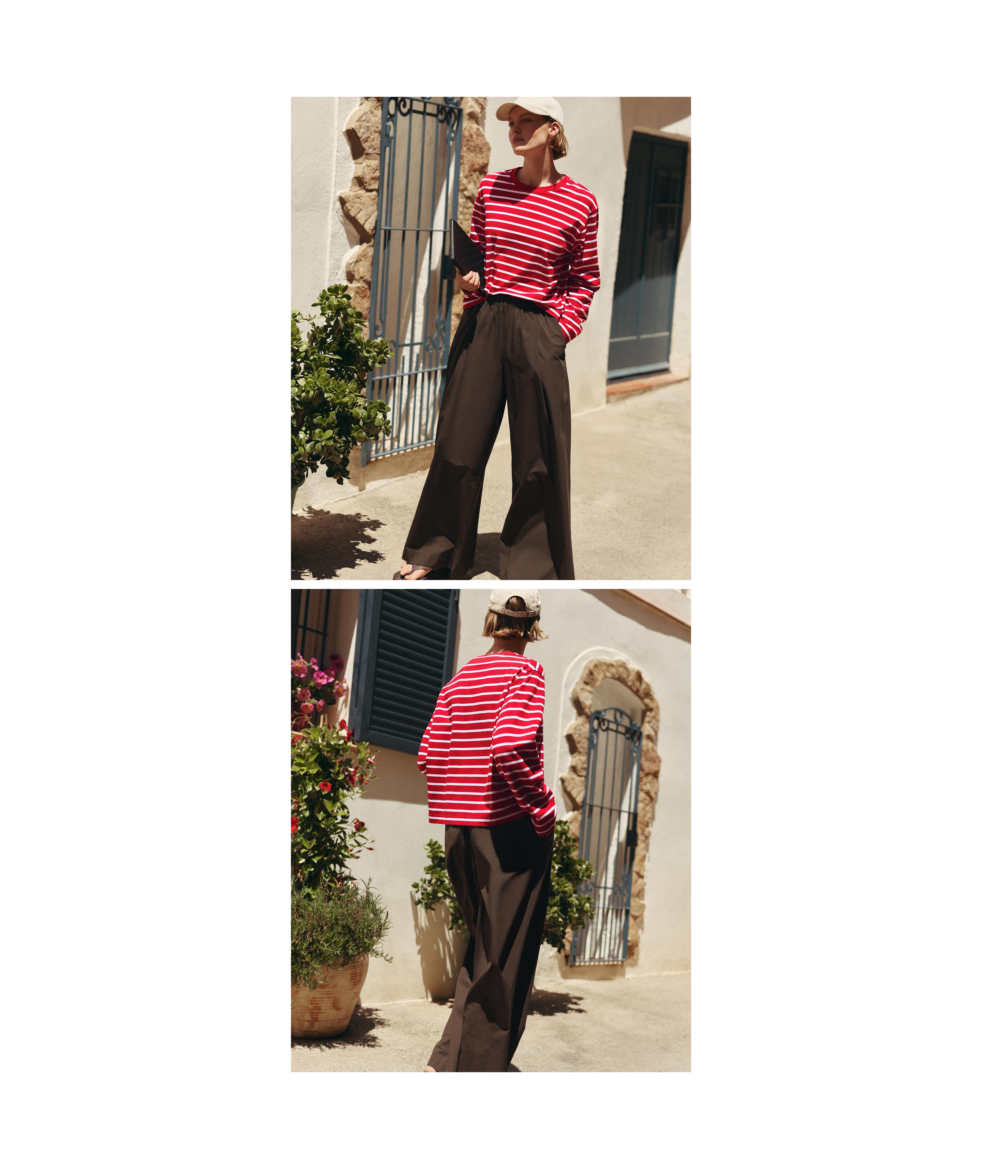 100% cotton poplin wide-leg trousers 100% cotton poplin wide-leg trousers
