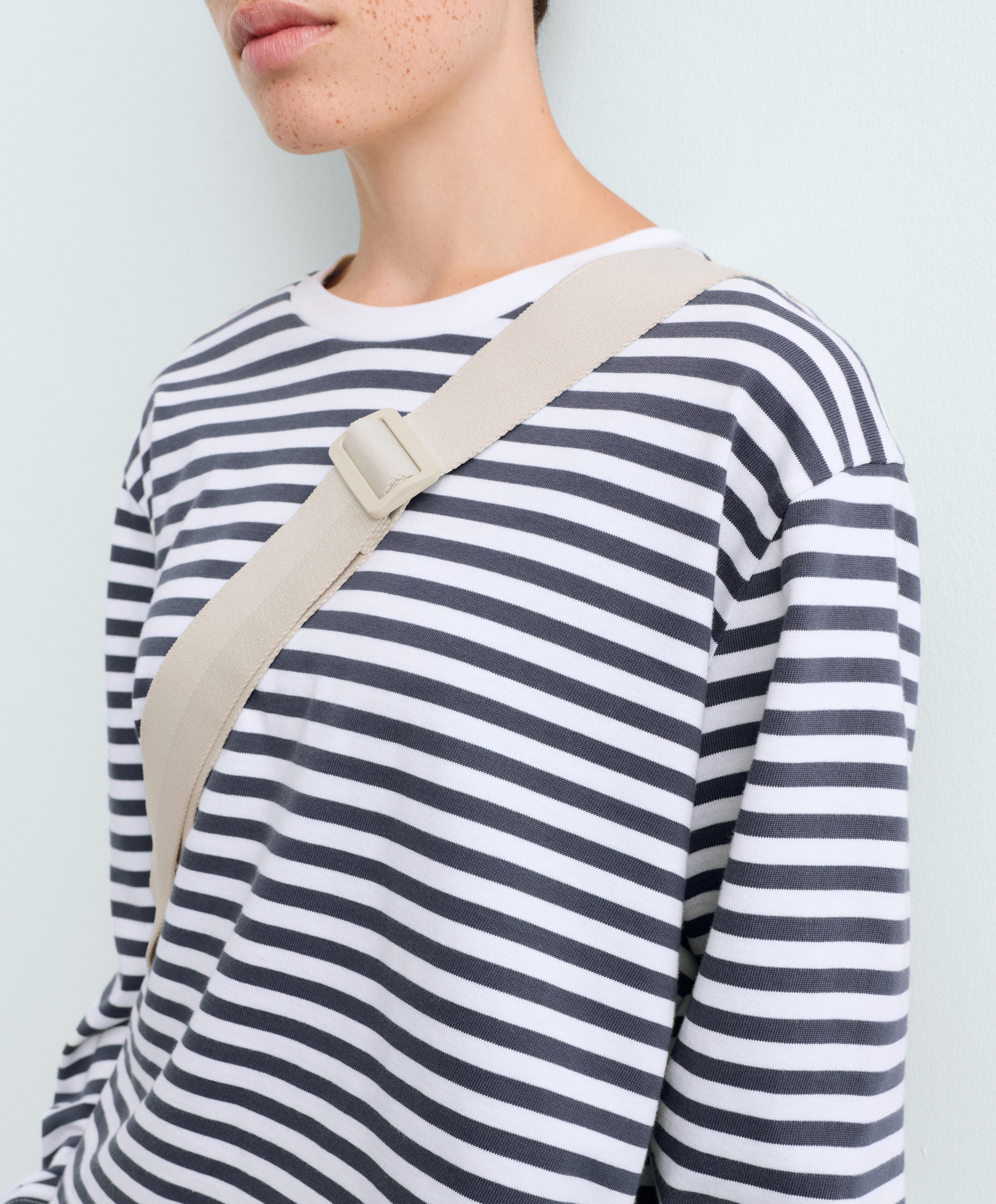 Striped 100% cotton boxy long-sleeved T-shirt — STORM