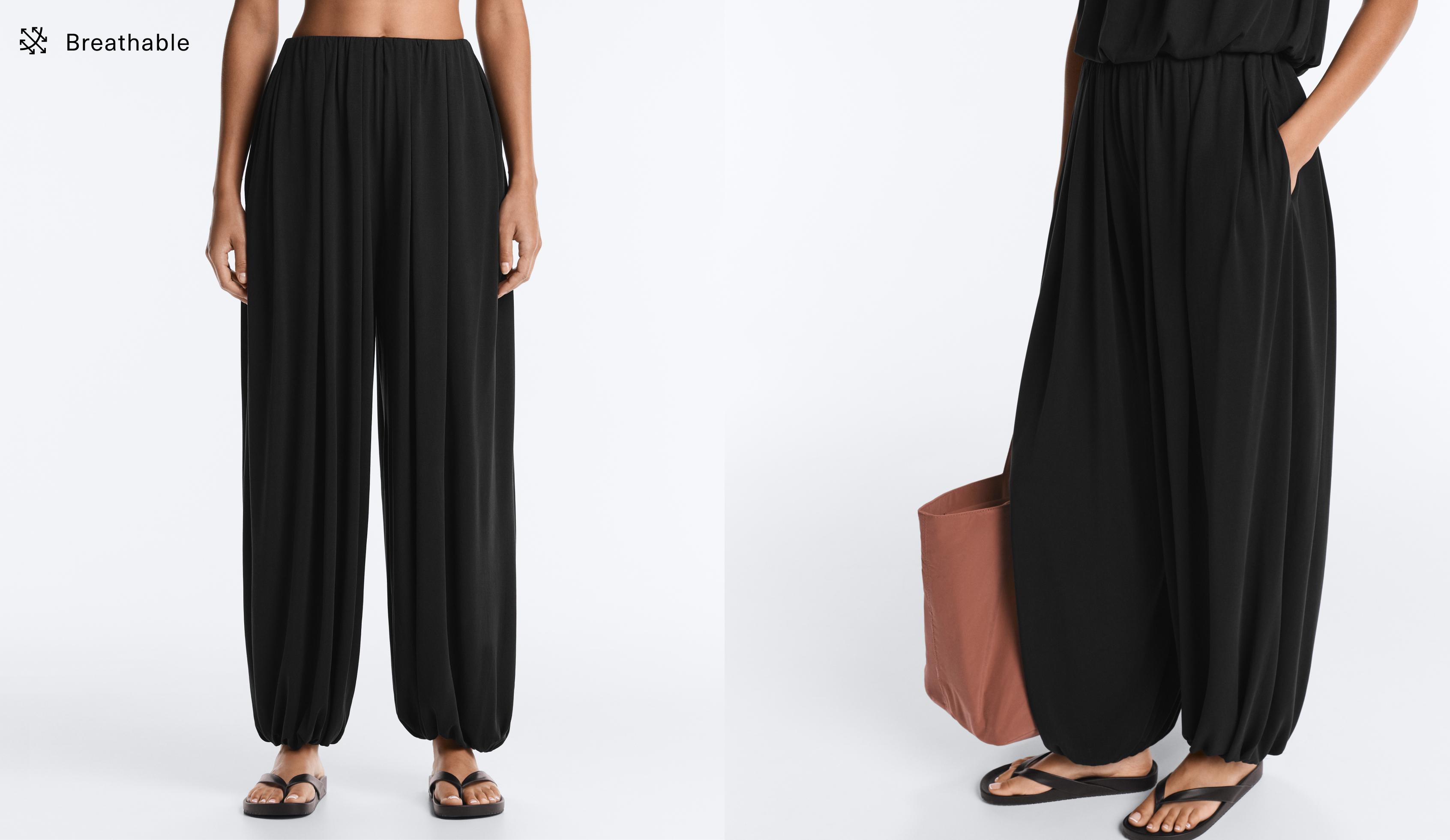 Modal blend Balloon trousers — BLACK