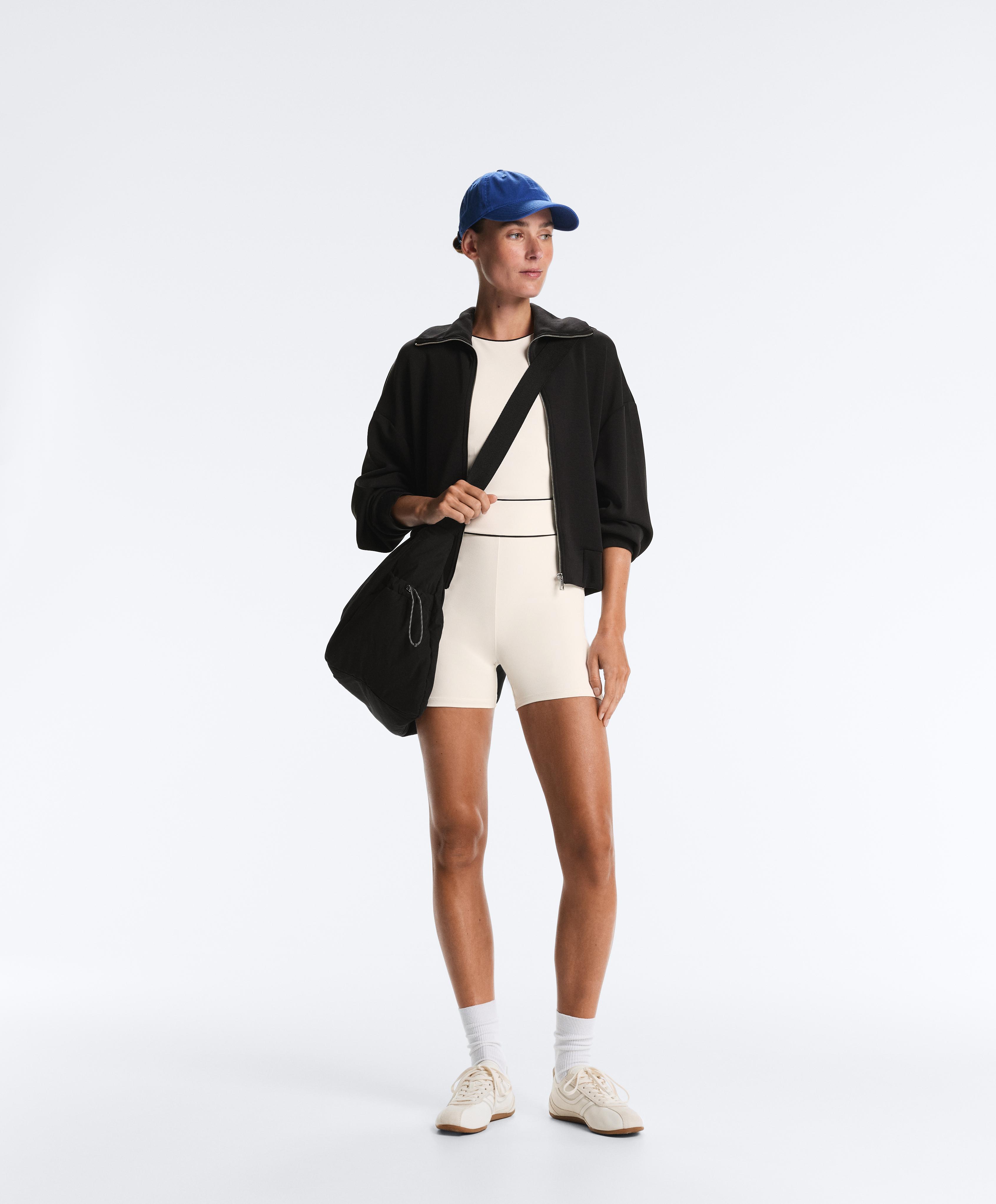 Comfortlux Piping Short Jumpsuit — PALE ECRU