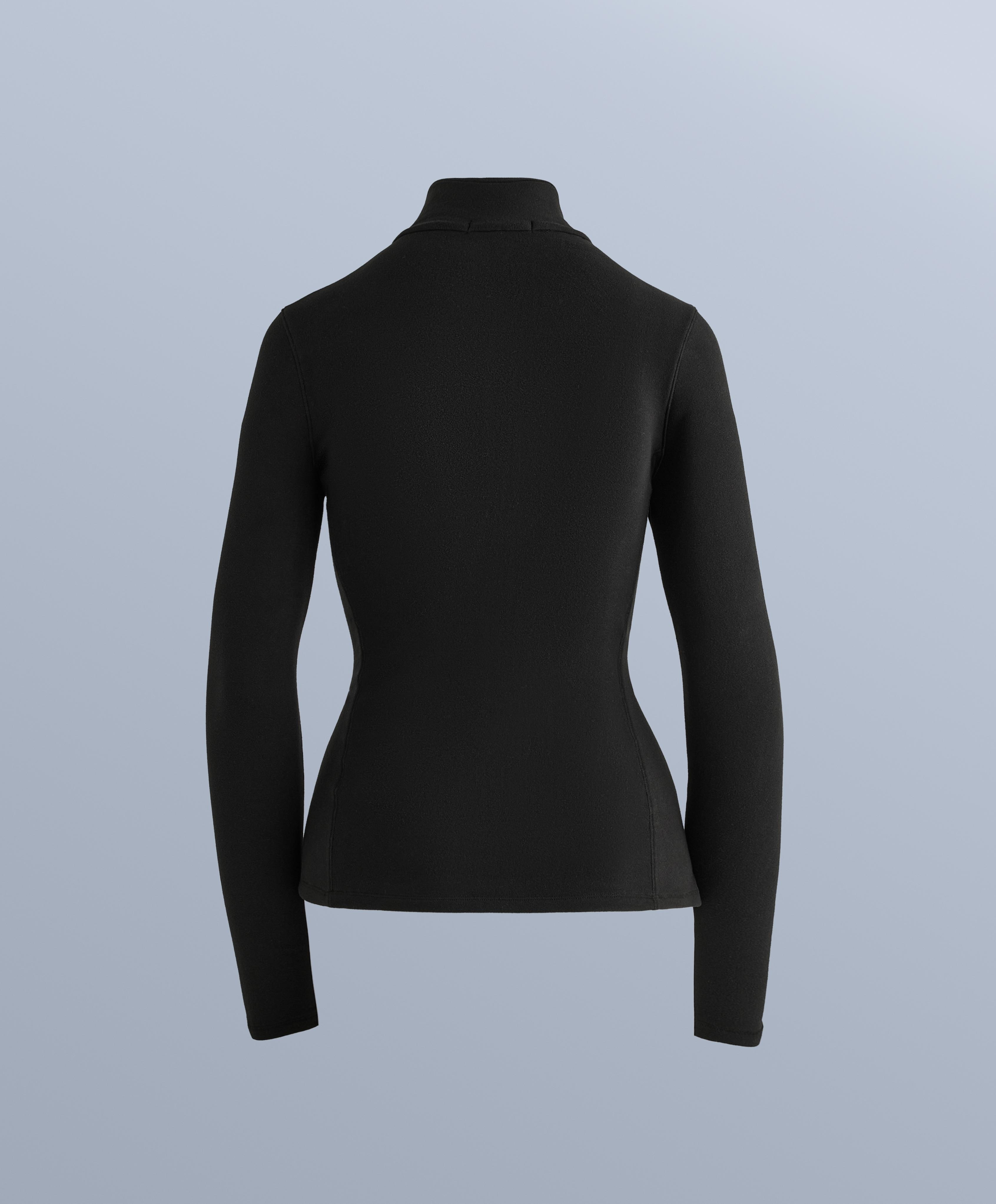 Half-zip polar thermal base layer T-shirt — BLACK