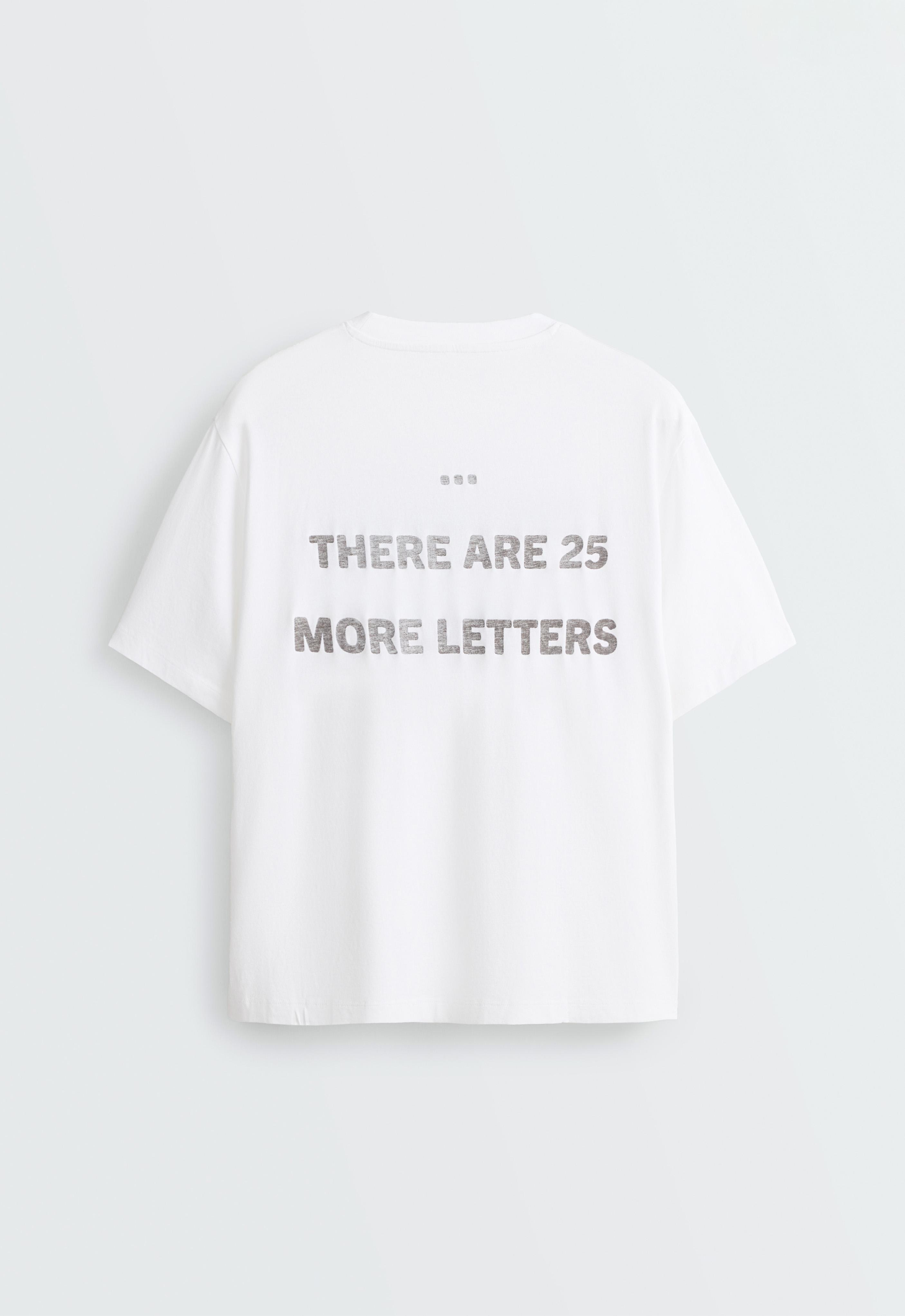 Boxy cotton blend T-shirt with slogan — WHITE
