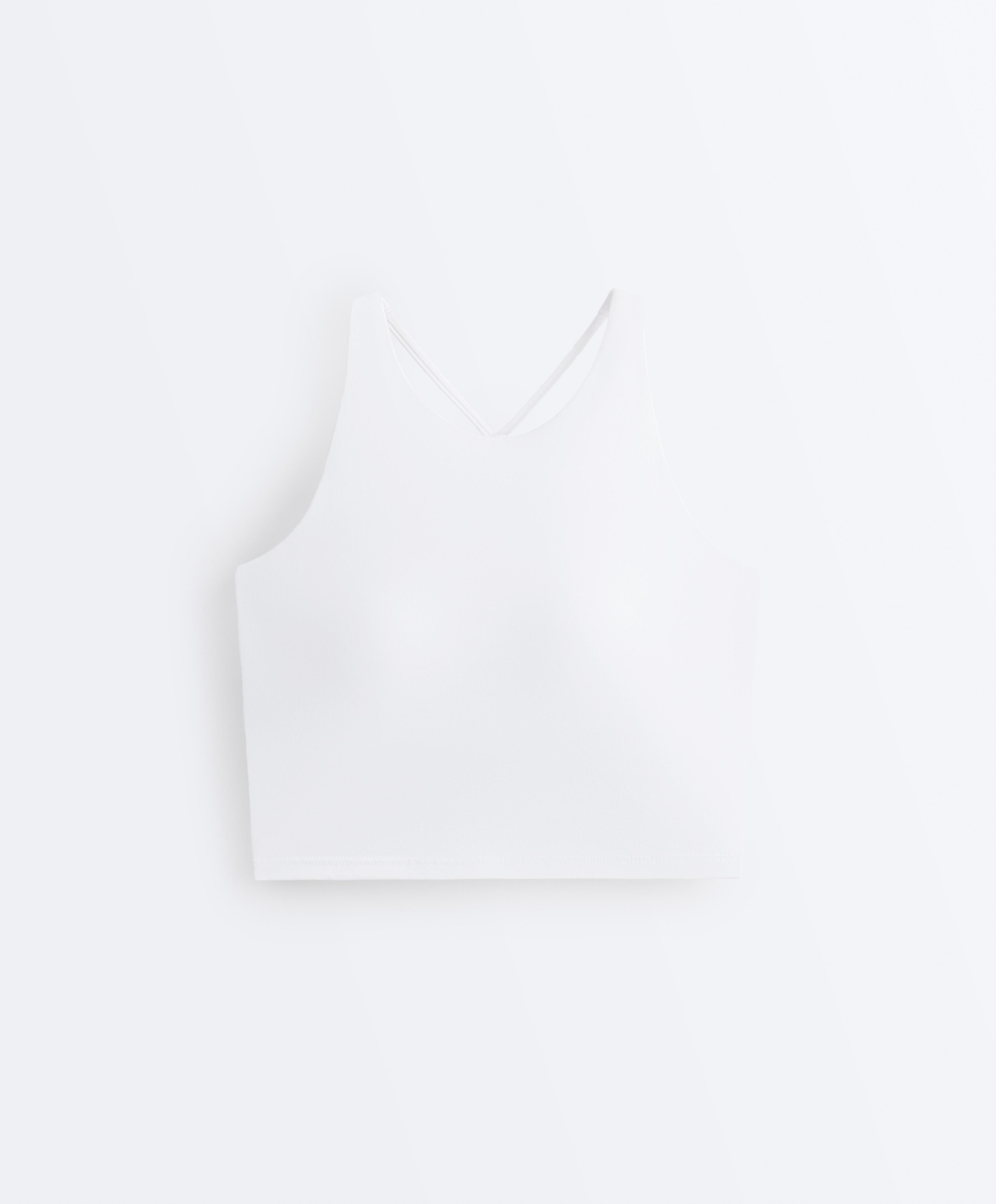 Comfortlux strappy tank top with cups — WHITE
