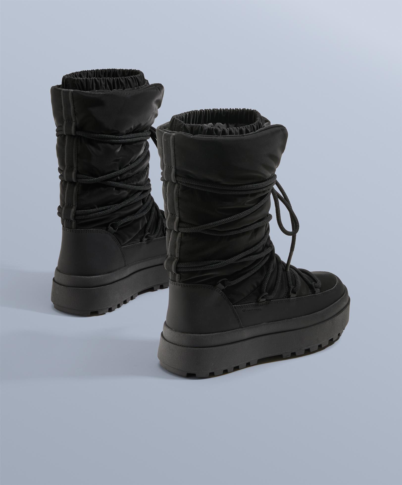 Laced nylon après-ski boots — BLACK