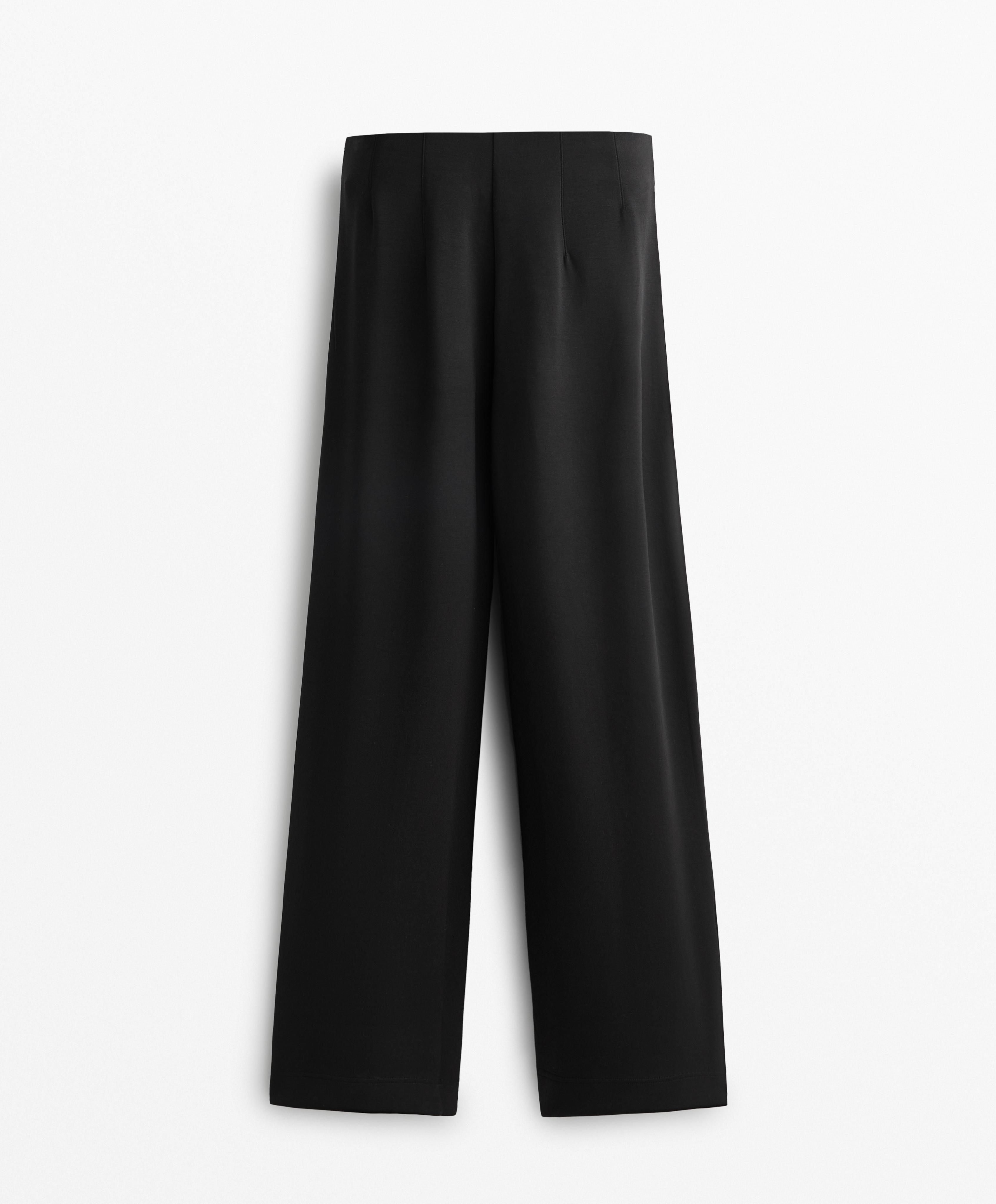 Straight-leg trousers with modal and crease