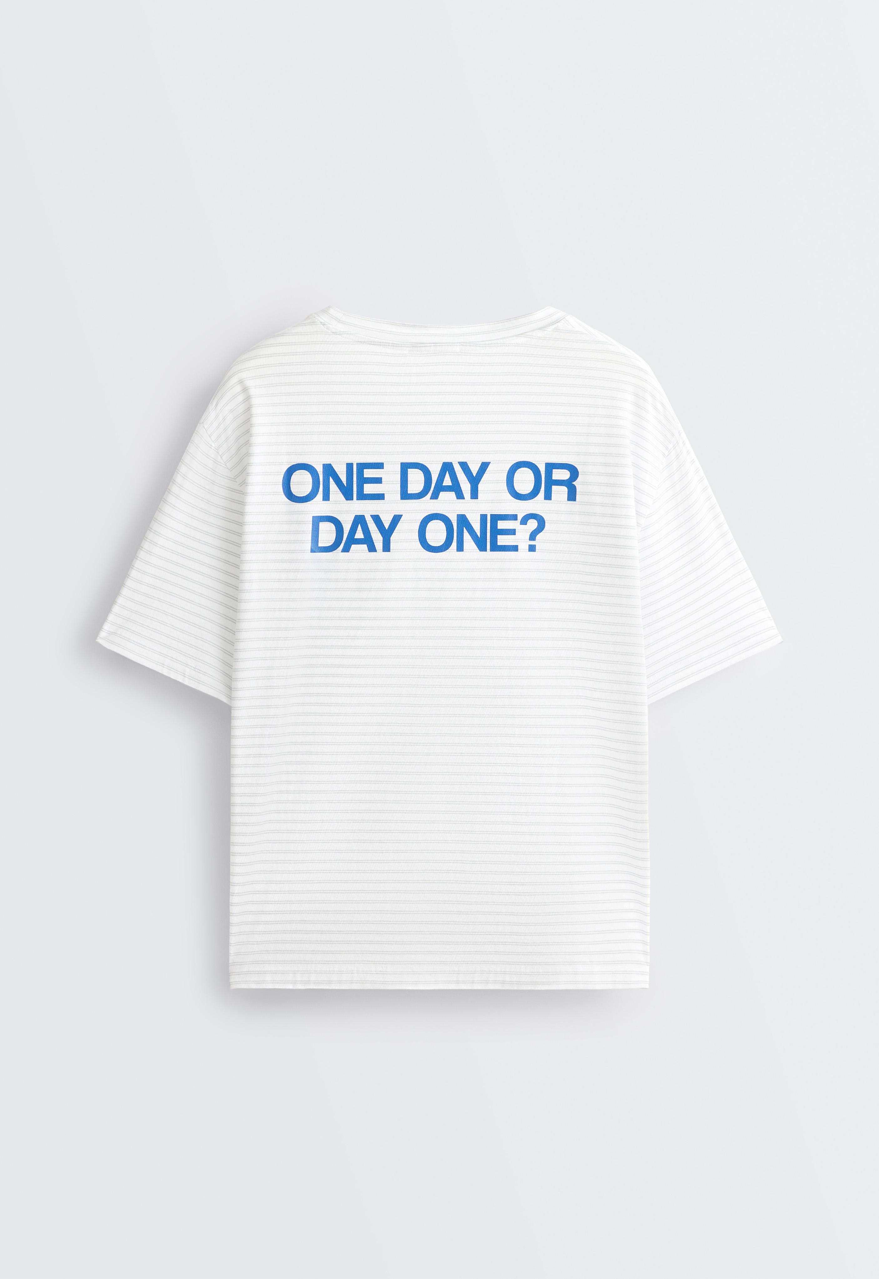 Boxy slogan T-shirt — WHITE 