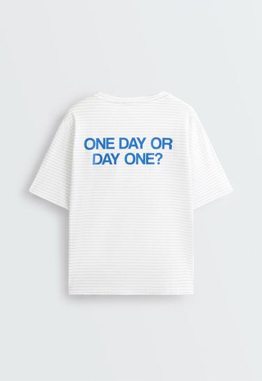 Boxy slogan T-shirt — WHITE  6