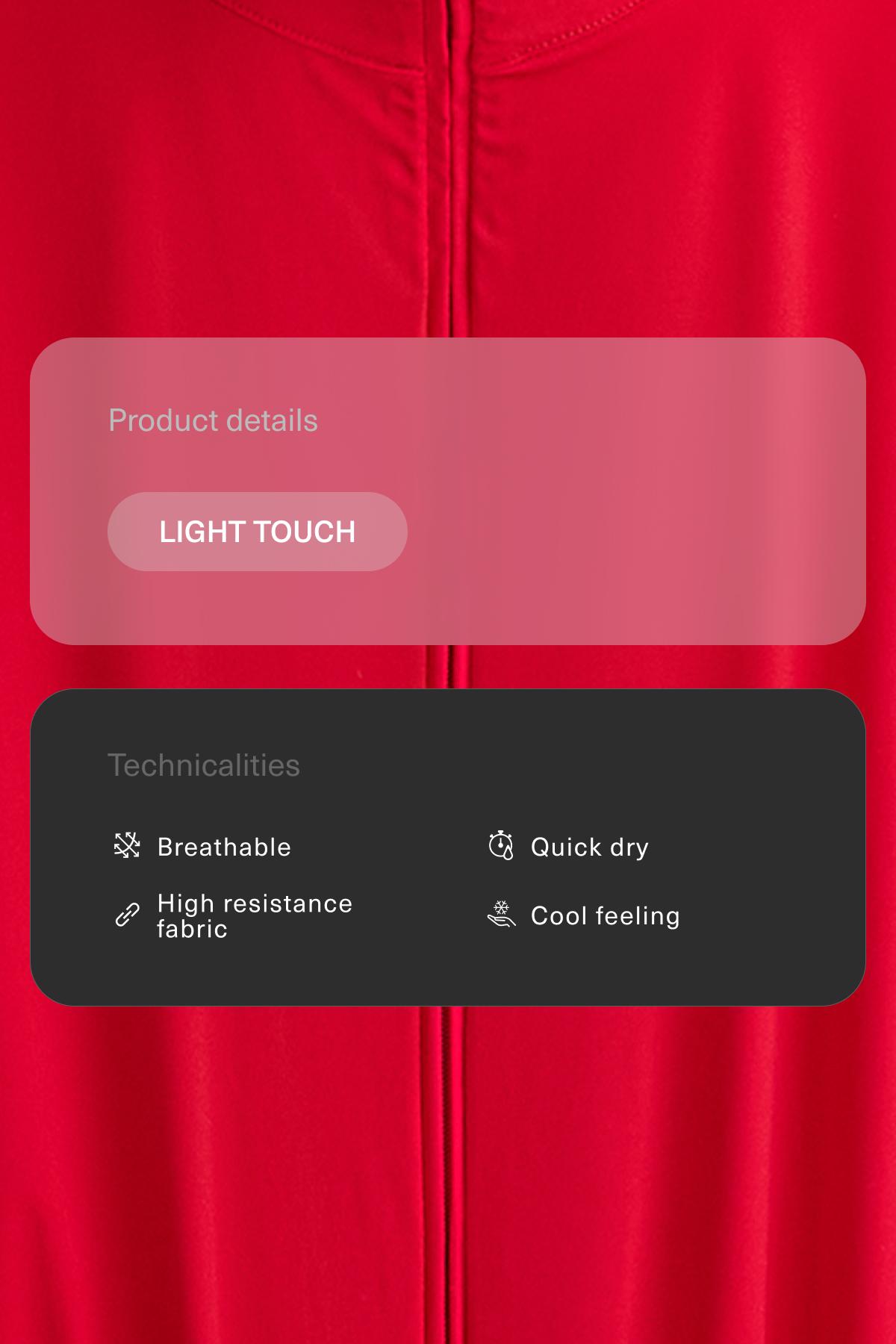 Light Touch boxy technical jacket — BRIGHT RED