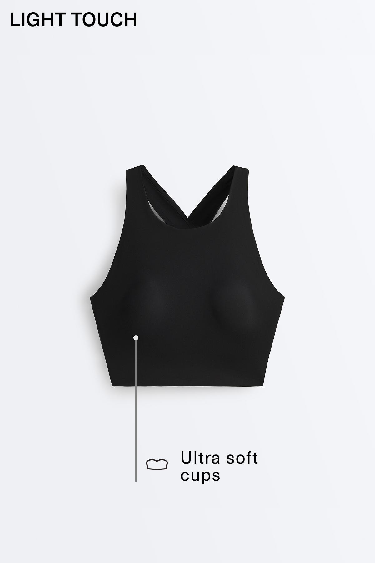 Light Touch crossover back tank top — BLACK