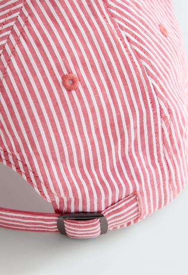 100% cotton striped cap — RED 2