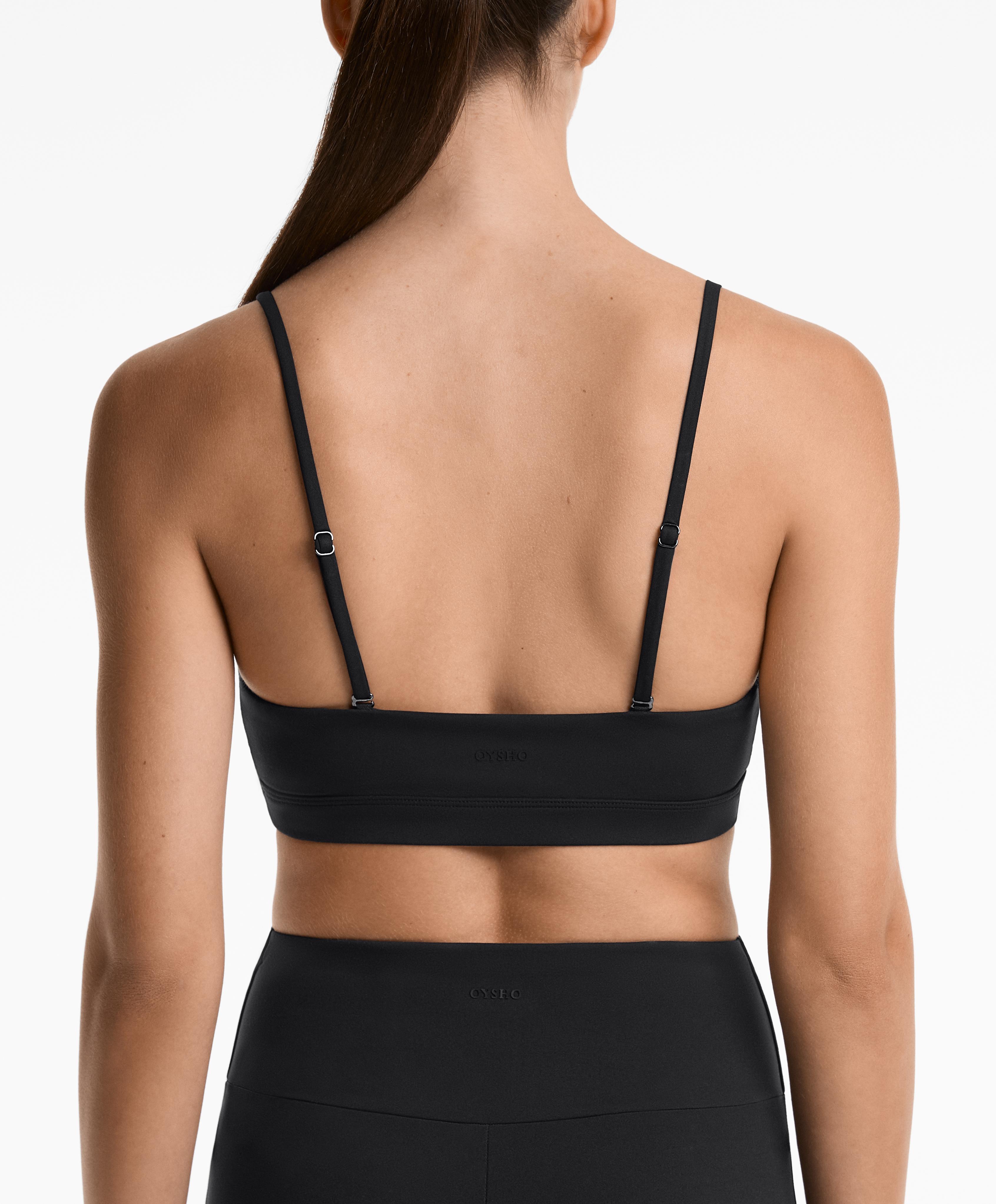 Low-support Comfortlux sports bra with straps — BLACK (alternate view)